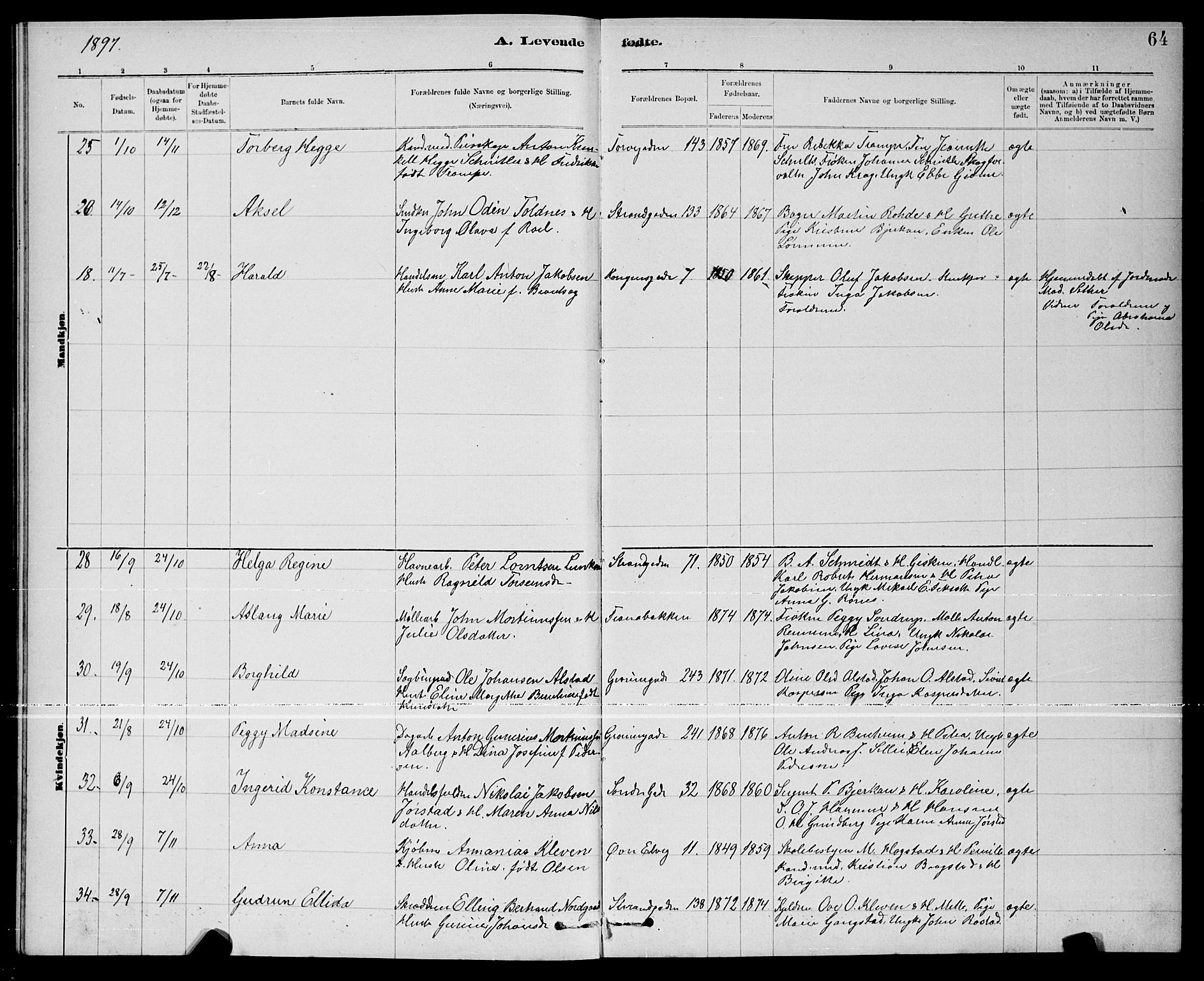 Ministerialprotokoller, klokkerbøker og fødselsregistre - Nord-Trøndelag, SAT/A-1458/739/L0374: Parish register (copy) no. 739C02, 1883-1898, p. 64