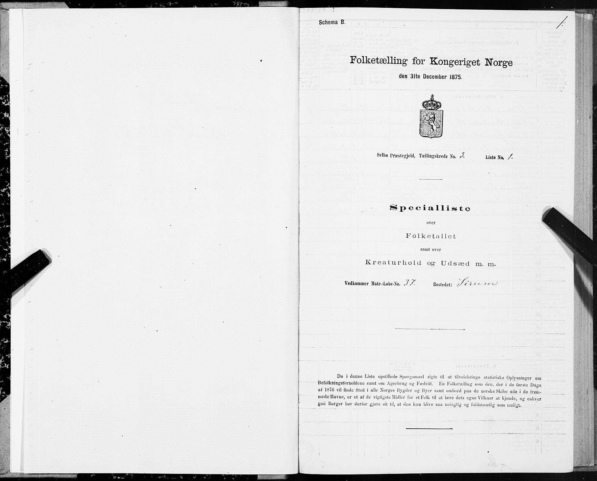 SAT, 1875 census for 1664P Selbu, 1875, p. 2001