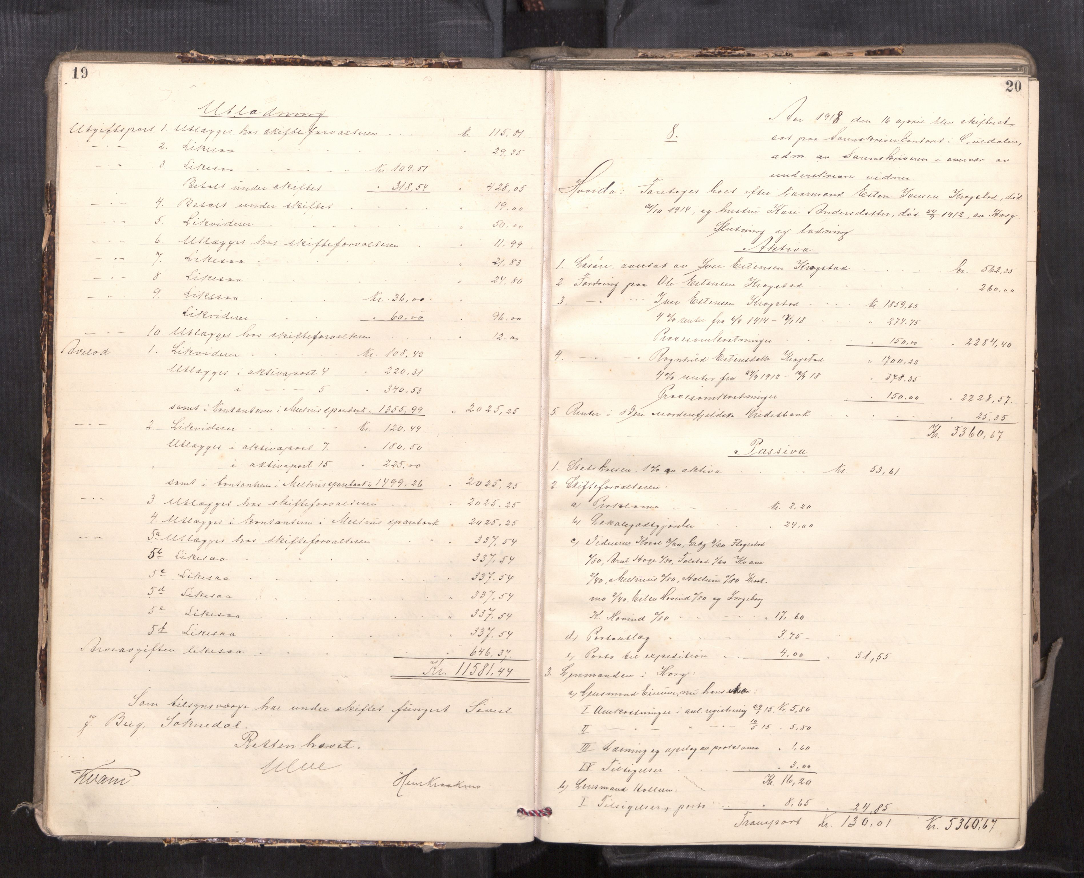 Gauldal sorenskriveri, AV/SAT-A-0014/1/3/3A/L0018: Skifteslutningsprotokoll  5, 1917-1924, p. 19-20