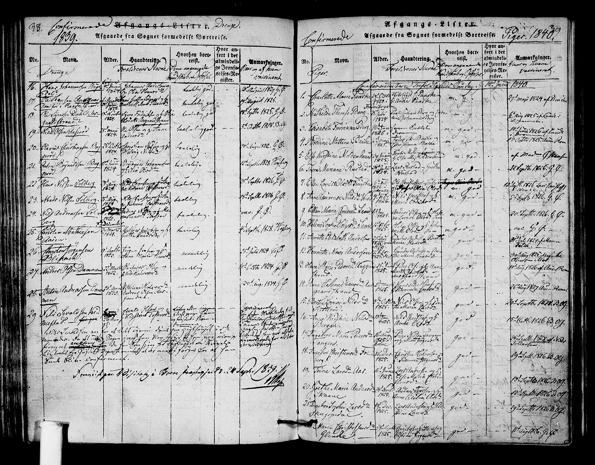 Borre kirkebøker, AV/SAKO-A-338/F/Fa/L0004: Parish register (official) no. I 4, 1815-1845, p. 38-39