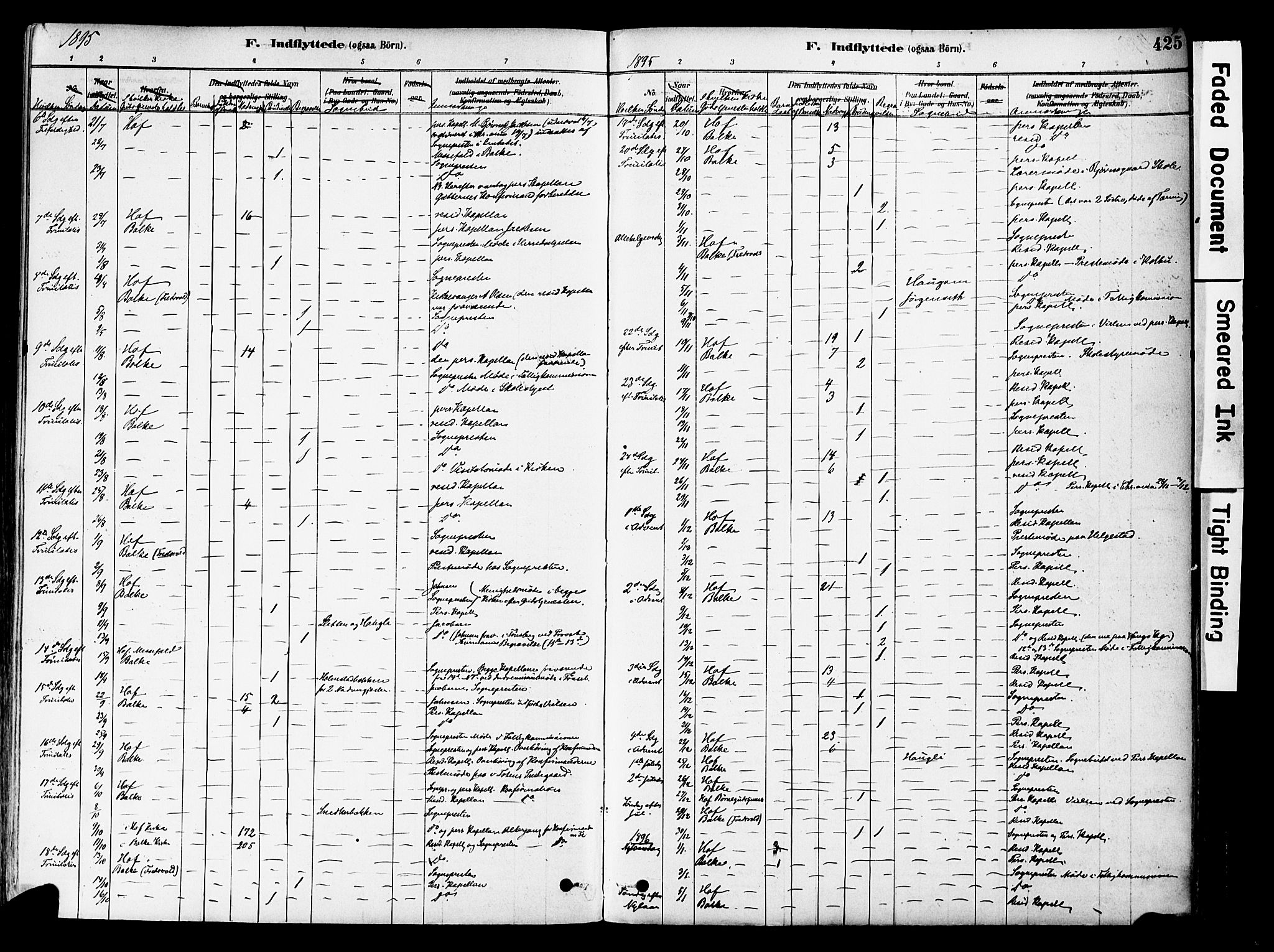 Østre Toten prestekontor, AV/SAH-PREST-104/H/Ha/Haa/L0006: Parish register (official) no. 6 /1, 1878-1896, p. 425