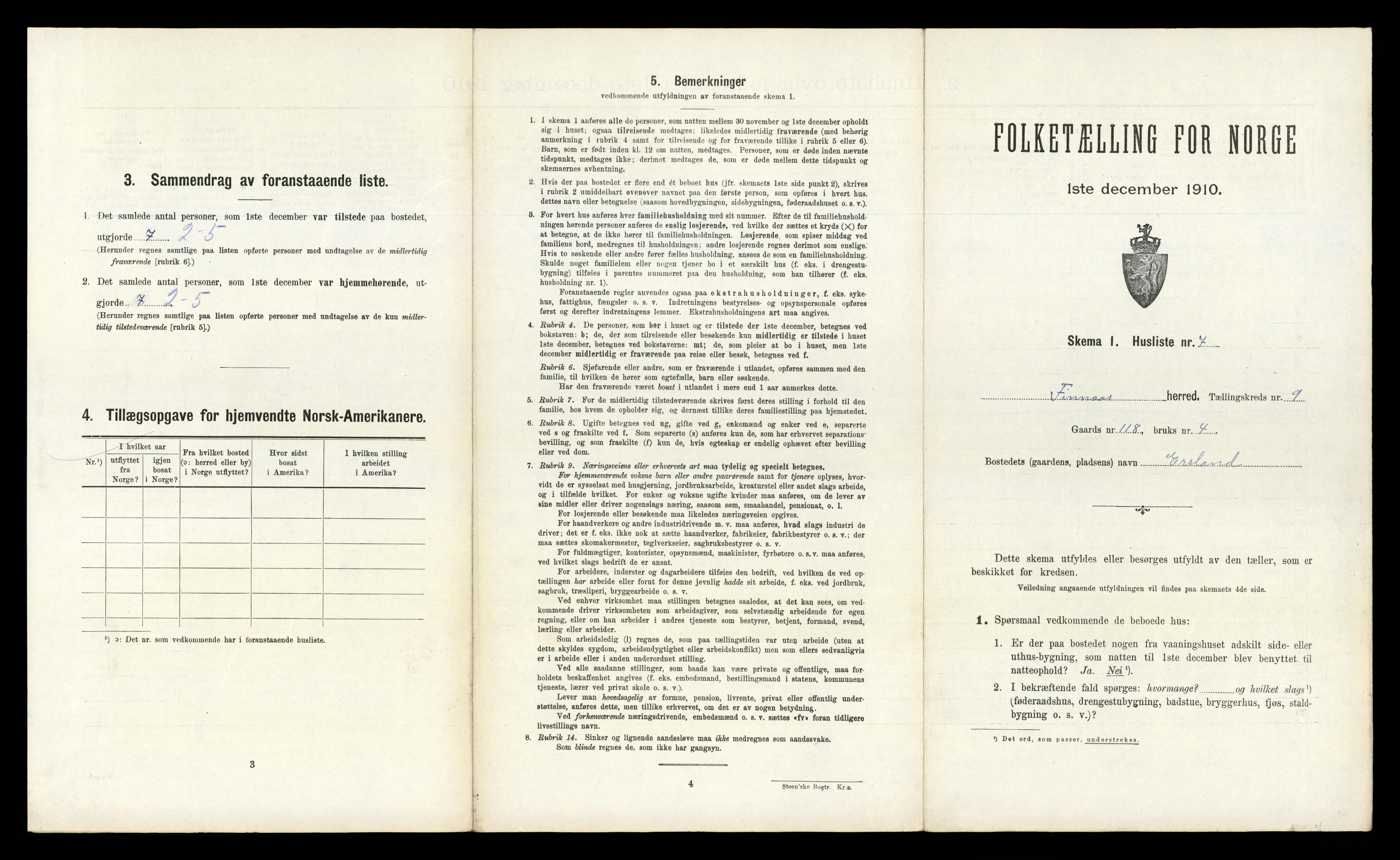 RA, 1910 census for Finnås, 1910, p. 1002