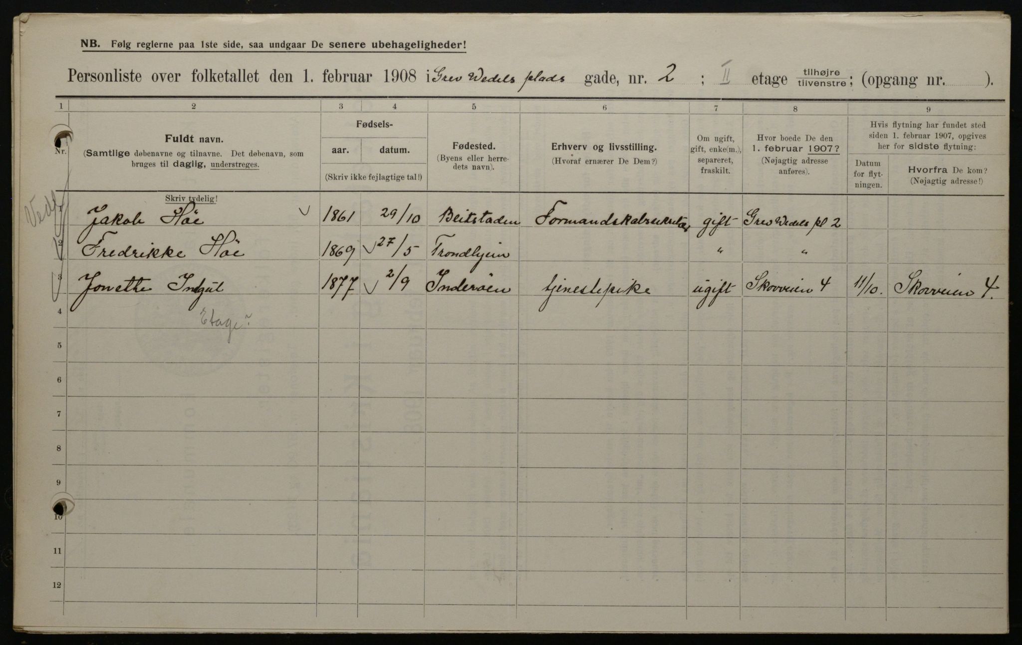 OBA, Municipal Census 1908 for Kristiania, 1908, p. 26889