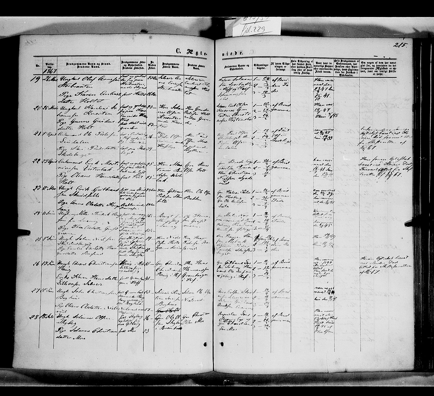 Grue prestekontor, AV/SAH-PREST-036/H/Ha/Haa/L0010: Parish register (official) no. 10, 1864-1873, p. 215