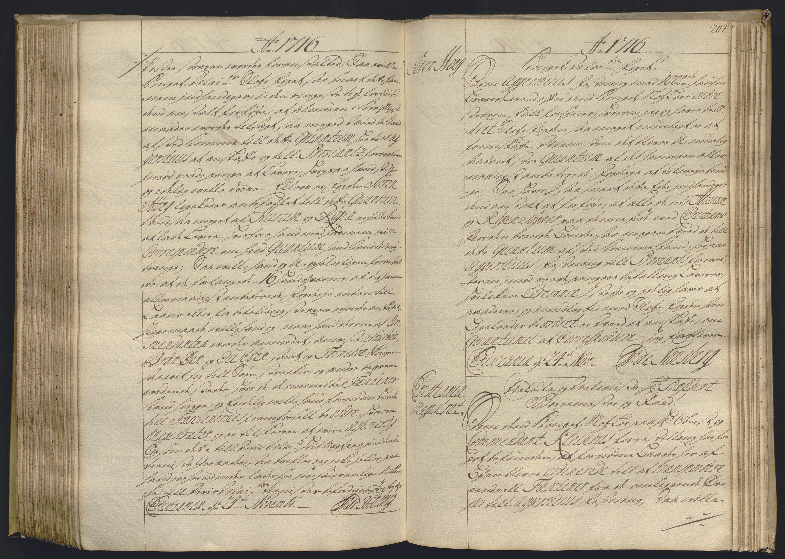 Kristiania stiftamt, AV/SAO-A-10386/B/Ba/L0004: Kopibok, 1715-1717, p. 203b-204a