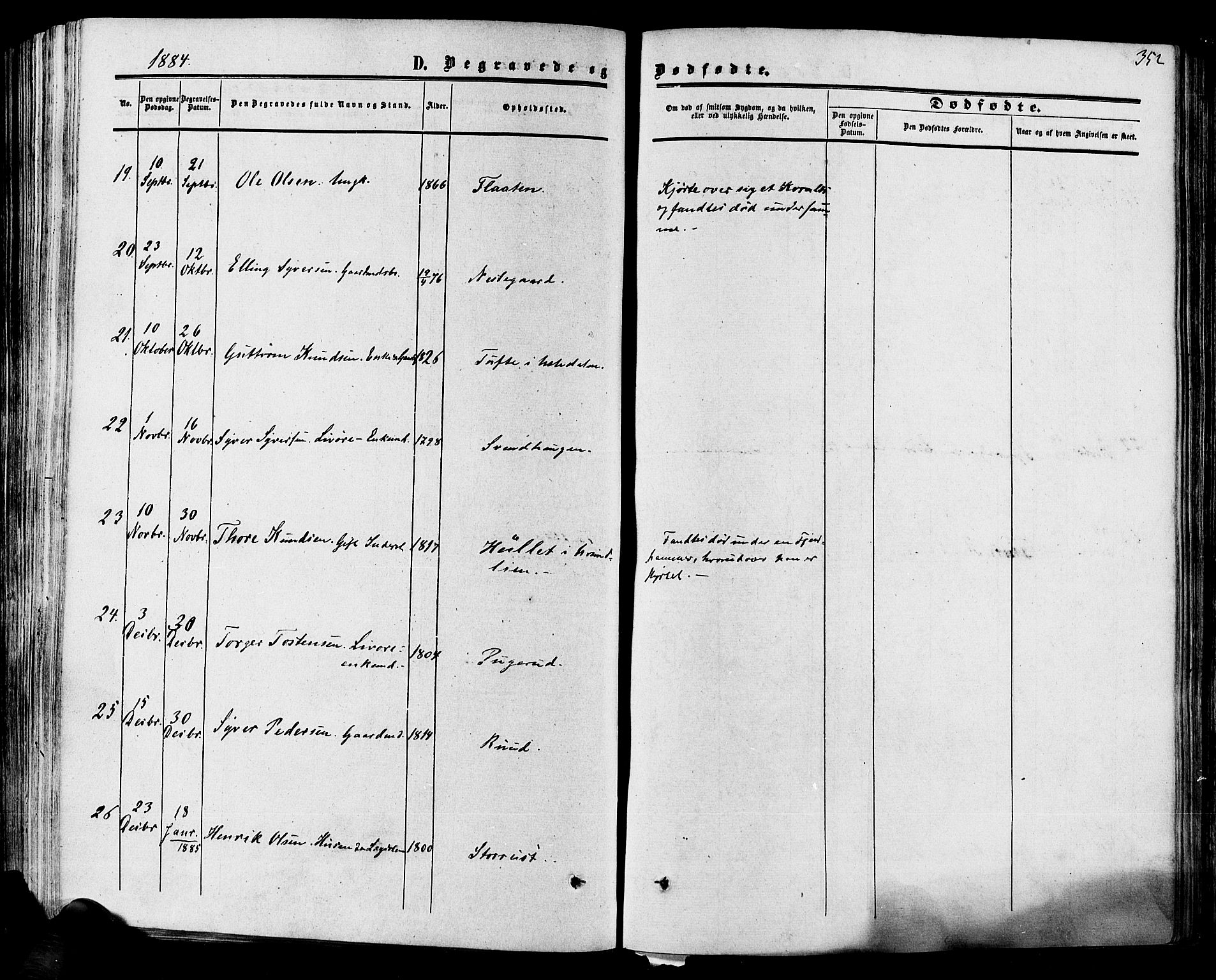 Hol kirkebøker, SAKO/A-227/F/Fa/L0002: Parish register (official) no. I 2, 1870-1886, p. 352