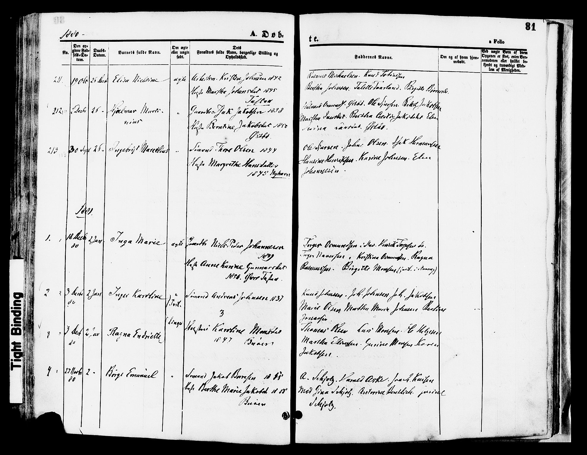 Hetland sokneprestkontor, SAST/A-101826/30/30BA/L0008: Parish register (official) no. A 8, 1877-1884, p. 81