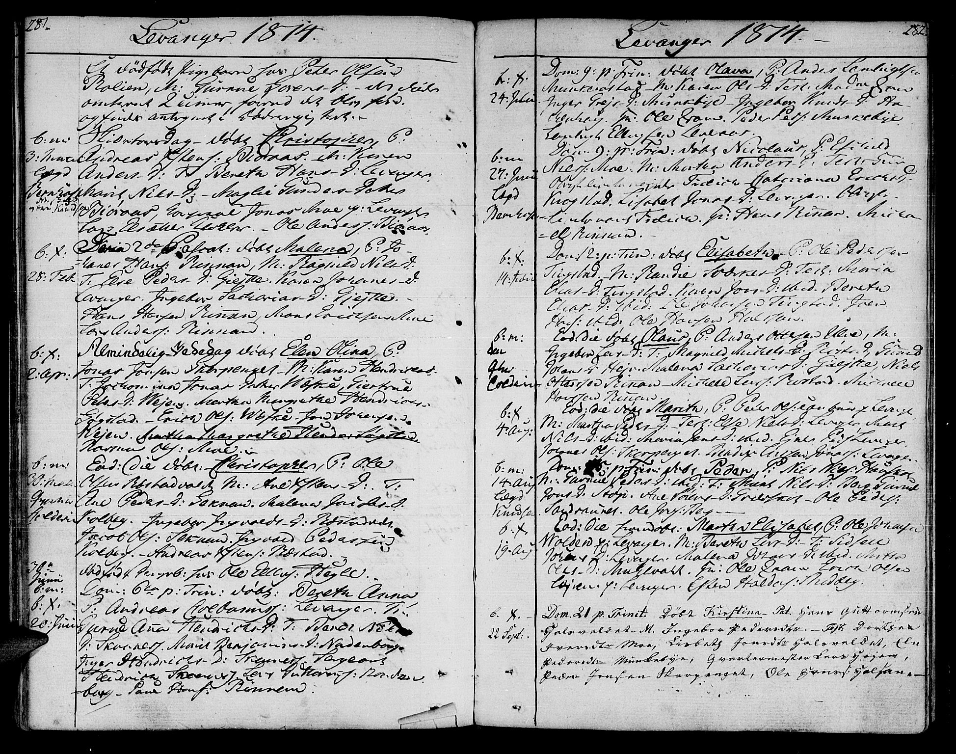 Ministerialprotokoller, klokkerbøker og fødselsregistre - Nord-Trøndelag, SAT/A-1458/717/L0145: Parish register (official) no. 717A03 /3, 1810-1815, p. 281-282