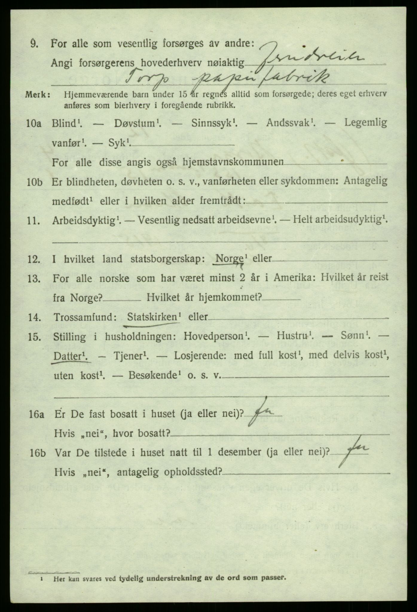 SAO, 1920 census for Borge, 1920, p. 9854