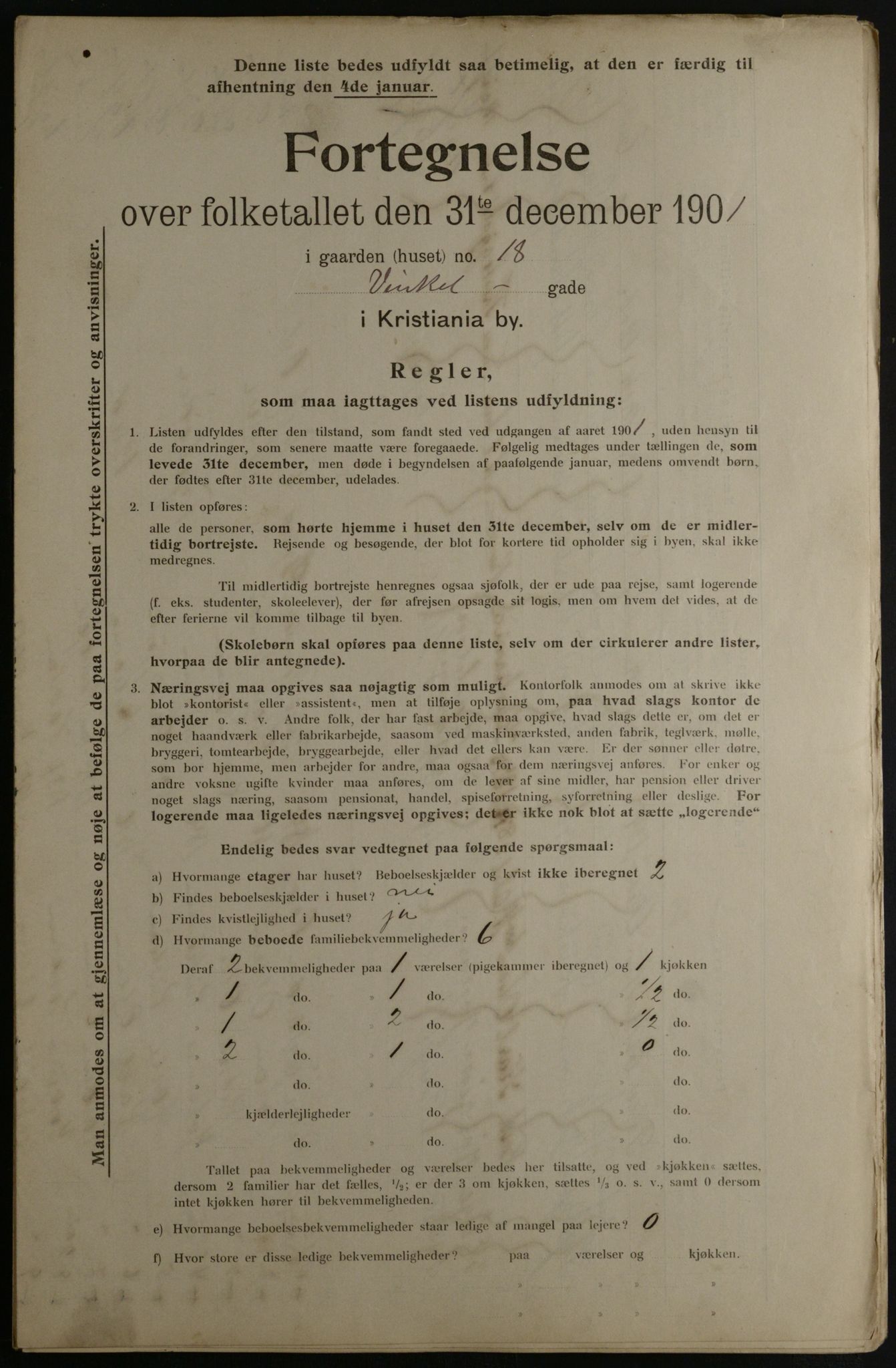 OBA, Municipal Census 1901 for Kristiania, 1901, p. 18987