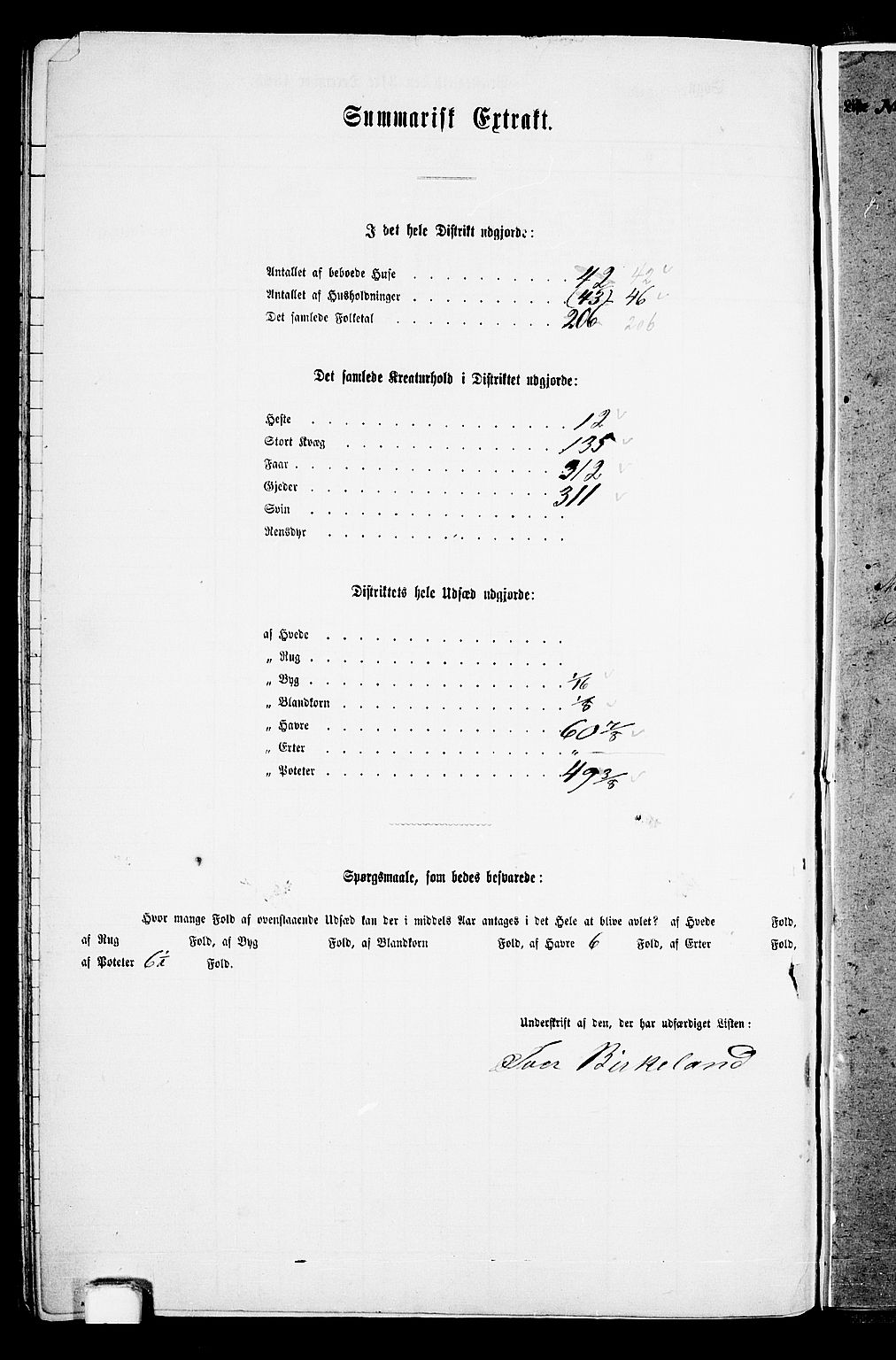 RA, 1865 census for Sand, 1865, p. 157