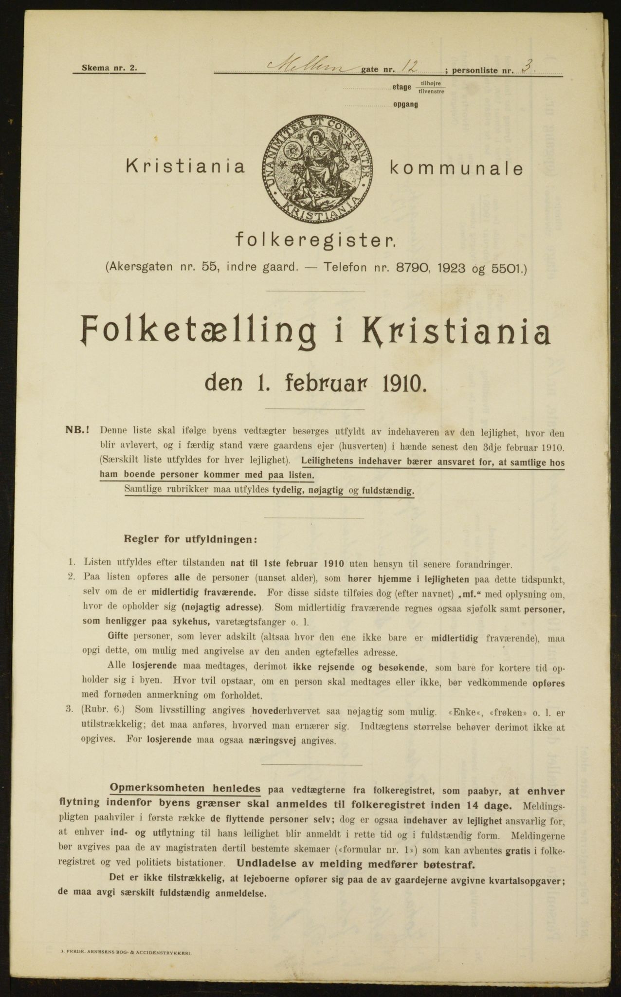 OBA, Municipal Census 1910 for Kristiania, 1910, p. 63063