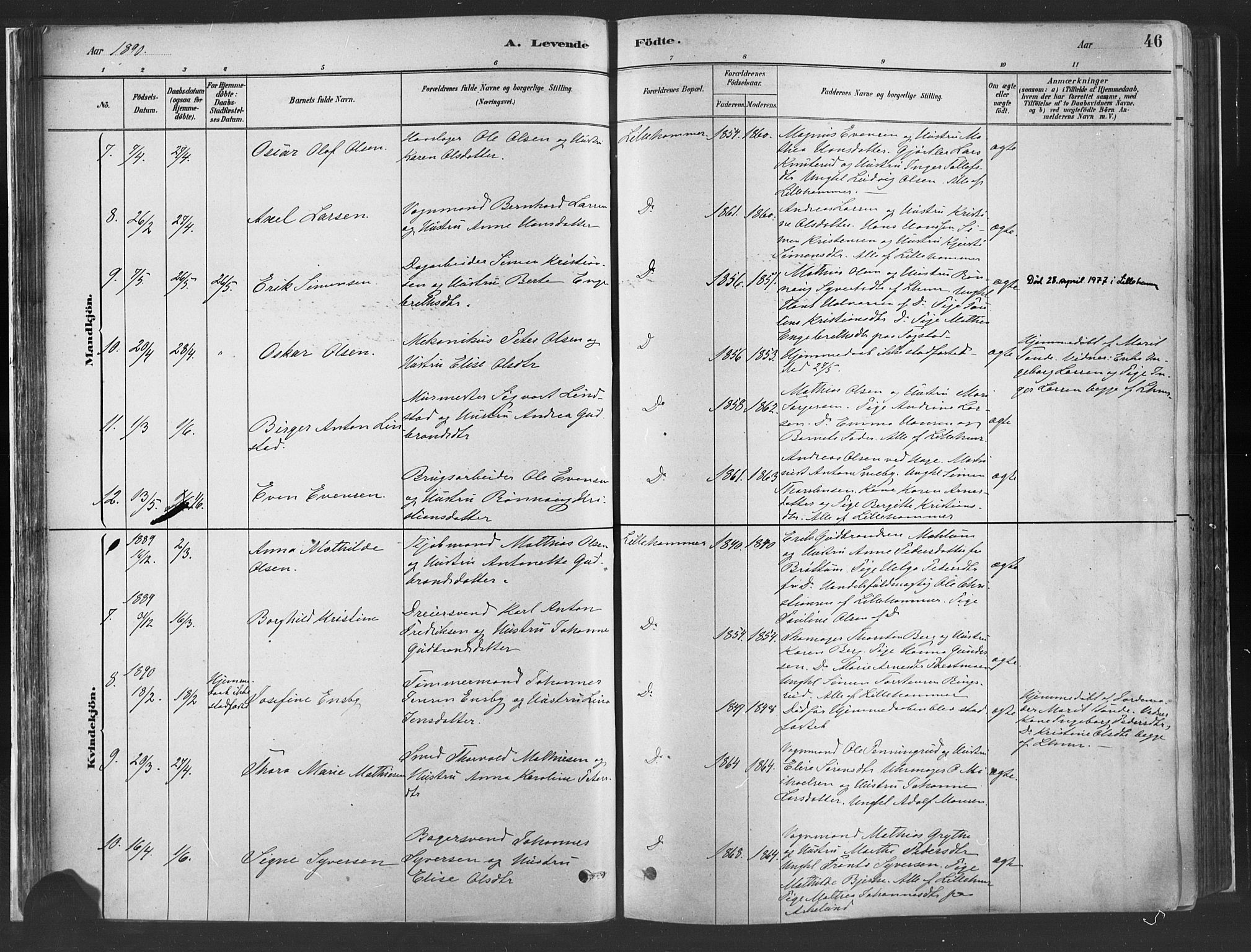 Fåberg prestekontor, AV/SAH-PREST-086/H/Ha/Haa/L0010: Parish register (official) no. 10, 1879-1900, p. 46