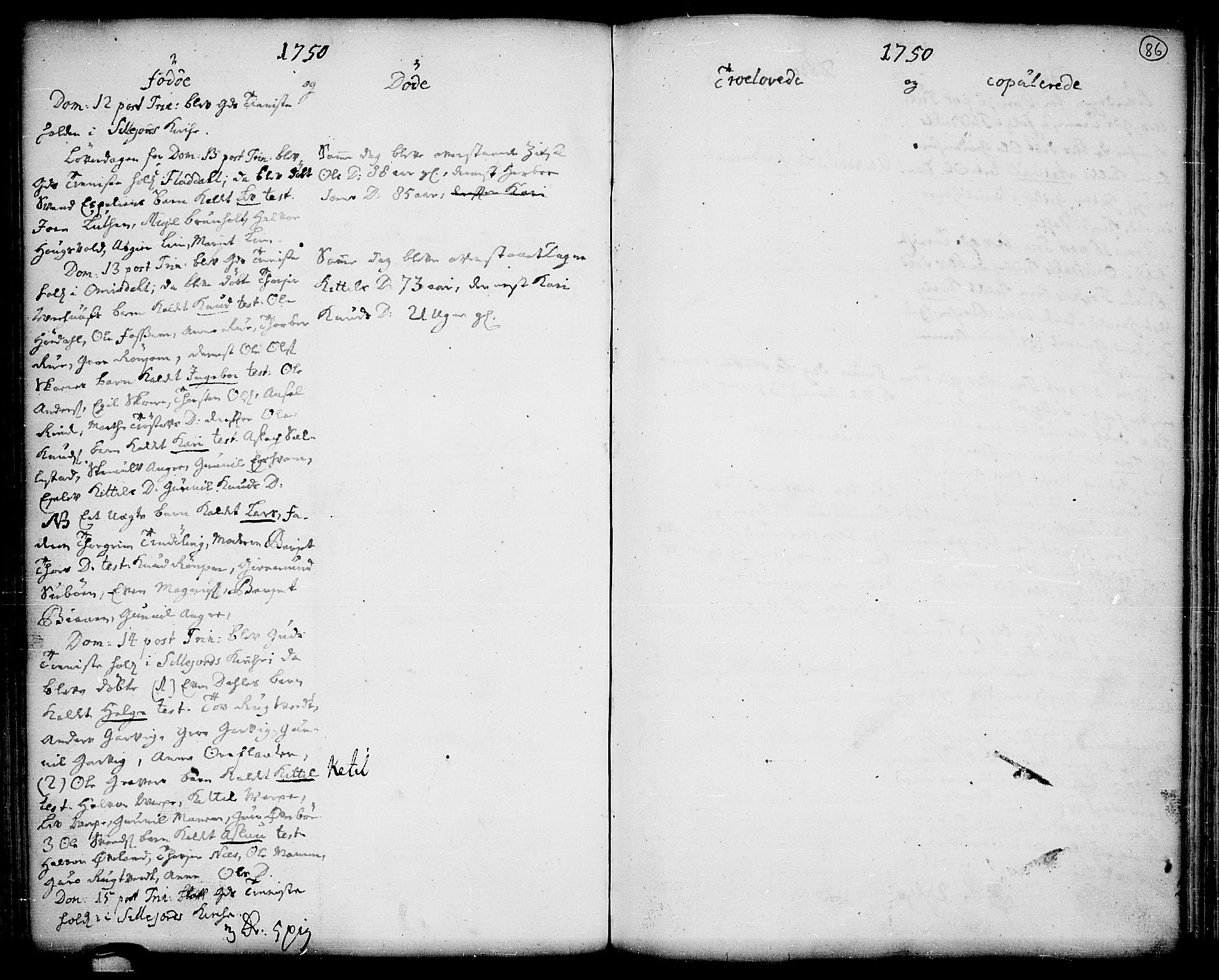 Seljord kirkebøker, AV/SAKO-A-20/F/Fa/L0006: Parish register (official) no. I 6, 1744-1755, p. 86