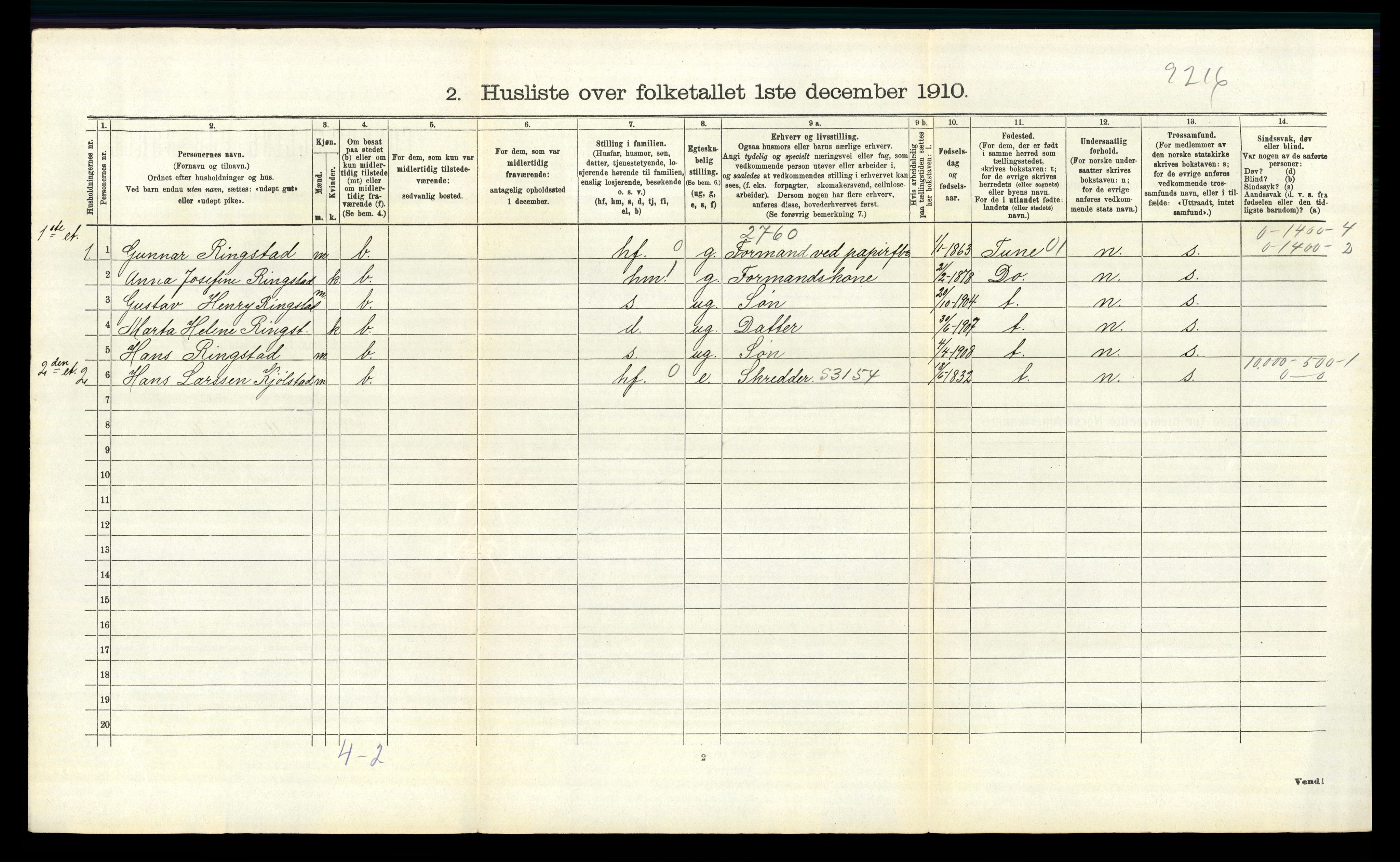 RA, 1910 census for Borge, 1910, p. 531