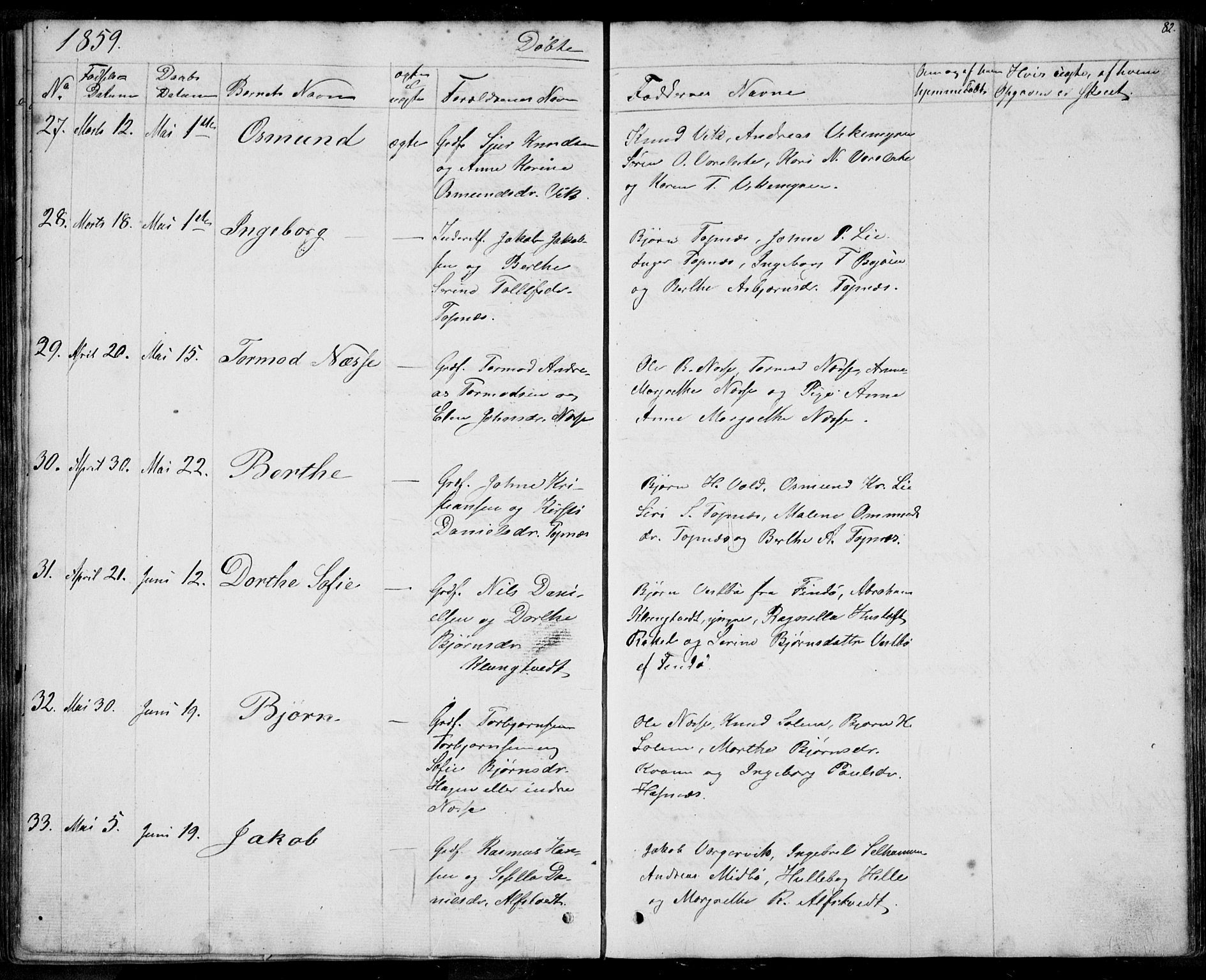 Nedstrand sokneprestkontor, SAST/A-101841/01/IV: Parish register (official) no. A 8, 1839-1860, p. 82