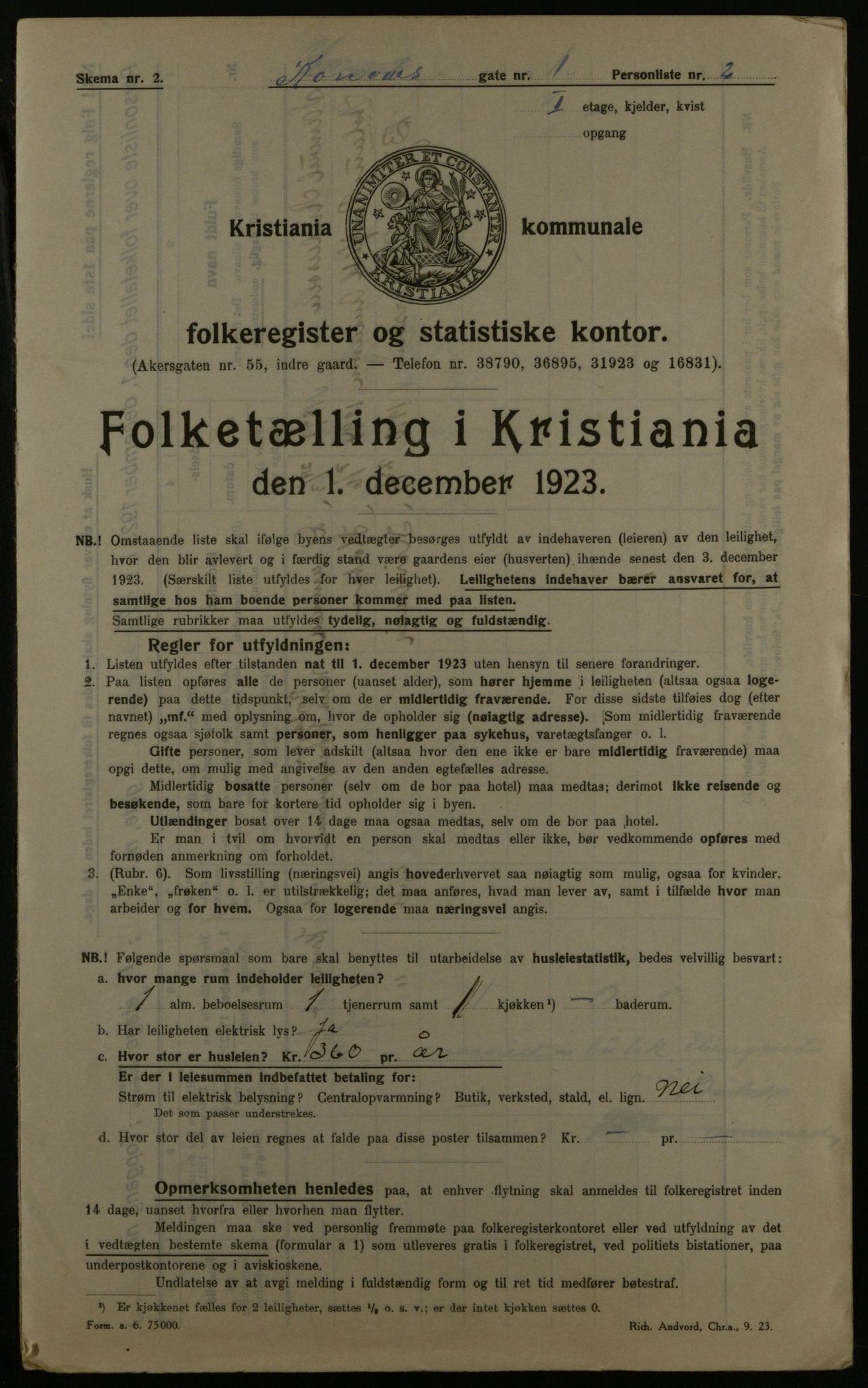 OBA, Municipal Census 1923 for Kristiania, 1923, p. 59340