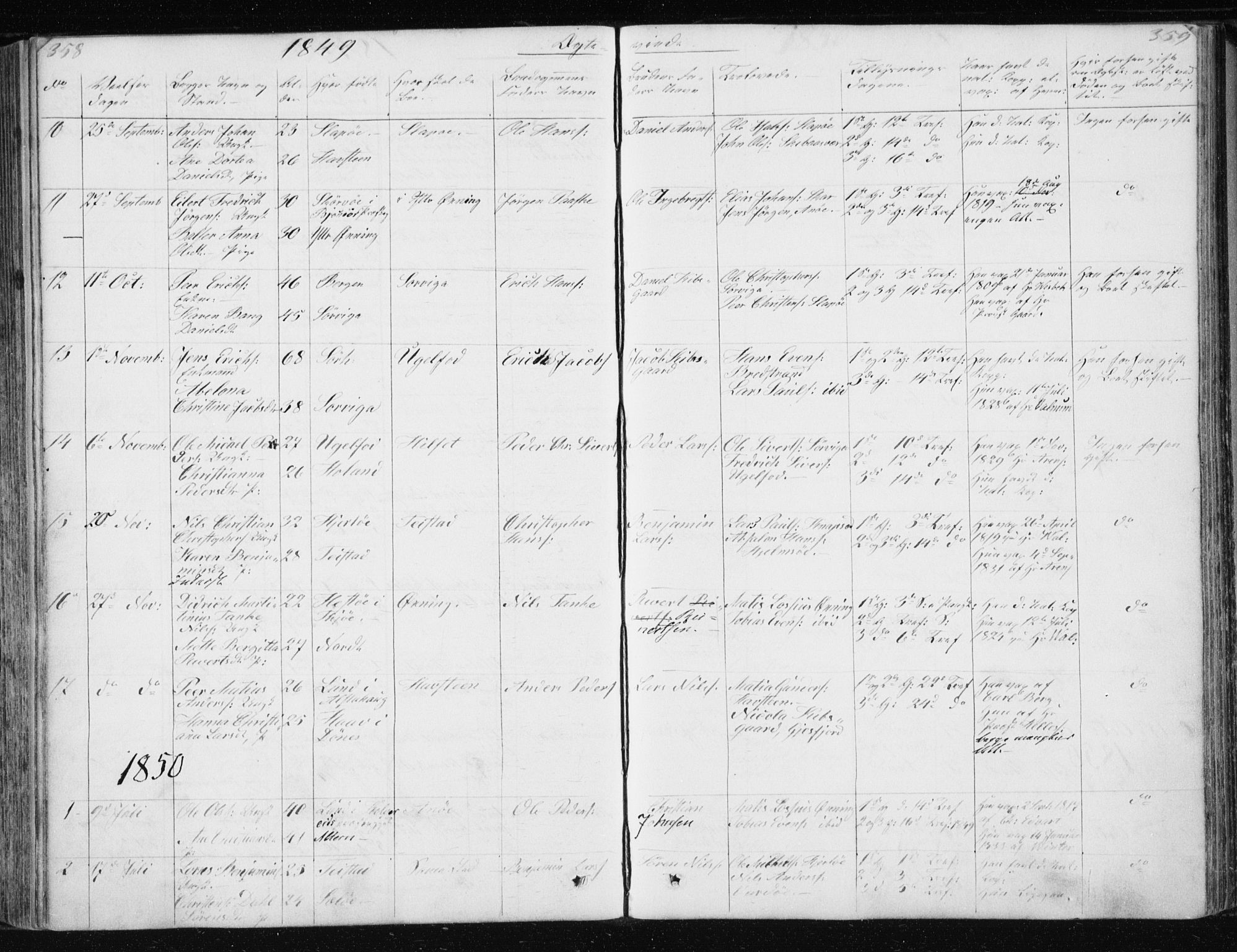 Ministerialprotokoller, klokkerbøker og fødselsregistre - Nordland, AV/SAT-A-1459/834/L0511: Parish register (copy) no. 834C02, 1848-1862, p. 358-359