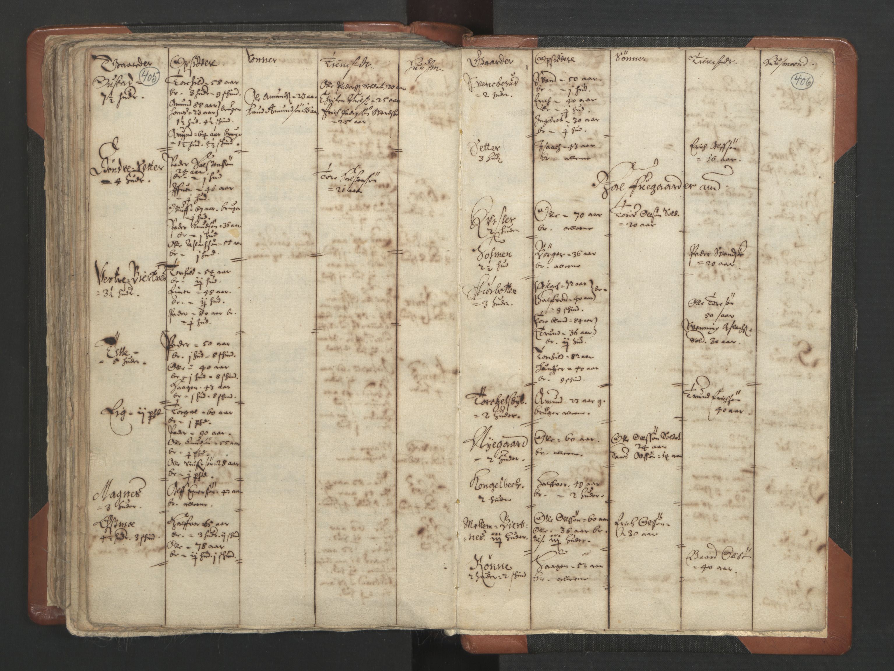 RA, Vicar's Census 1664-1666, no. 4: Øvre Romerike deanery, 1664-1666, p. 405-406