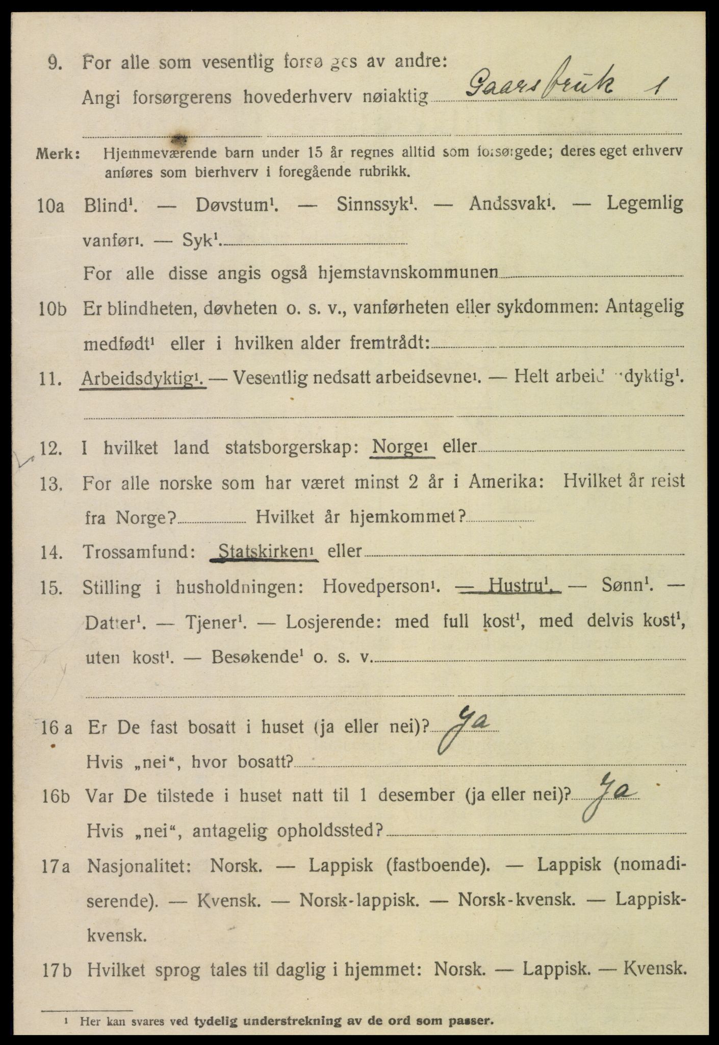 SAT, 1920 census for Lånke, 1920, p. 2301