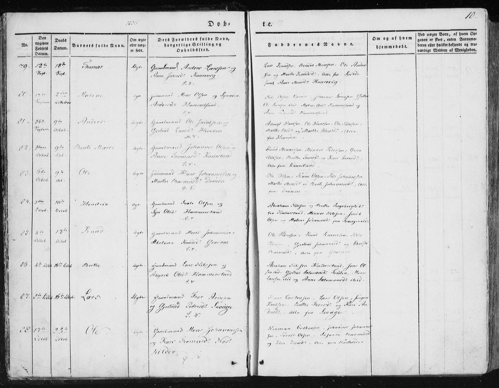 Sund sokneprestembete, AV/SAB-A-99930: Parish register (official) no. A 13, 1835-1849, p. 10