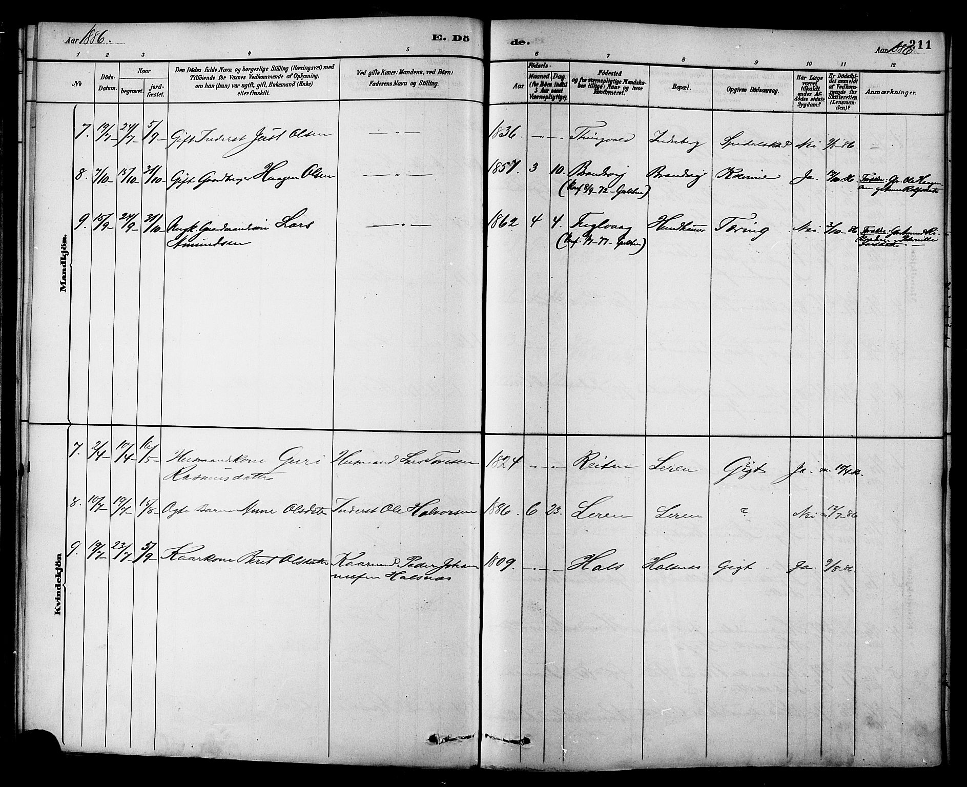 Ministerialprotokoller, klokkerbøker og fødselsregistre - Møre og Romsdal, AV/SAT-A-1454/577/L0896: Parish register (official) no. 577A03, 1880-1898, p. 211