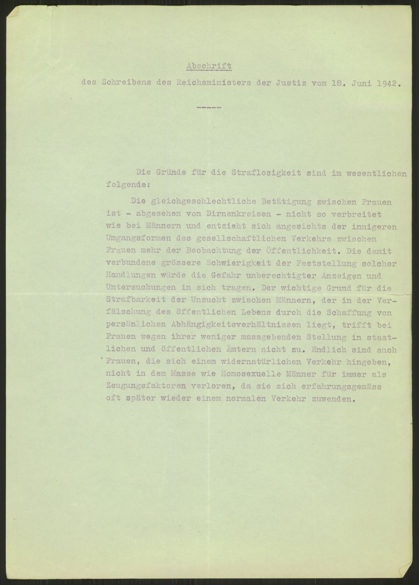 Justisdepartementet, Lovavdelingen, AV/RA-S-3212/D/De/L0028/0002: Straffeloven / Straffelovens revisjon: 5 - Ot. prp. nr.  41 - 1945: Homoseksualiet. 2 mapper, 1951-1955, p. 231