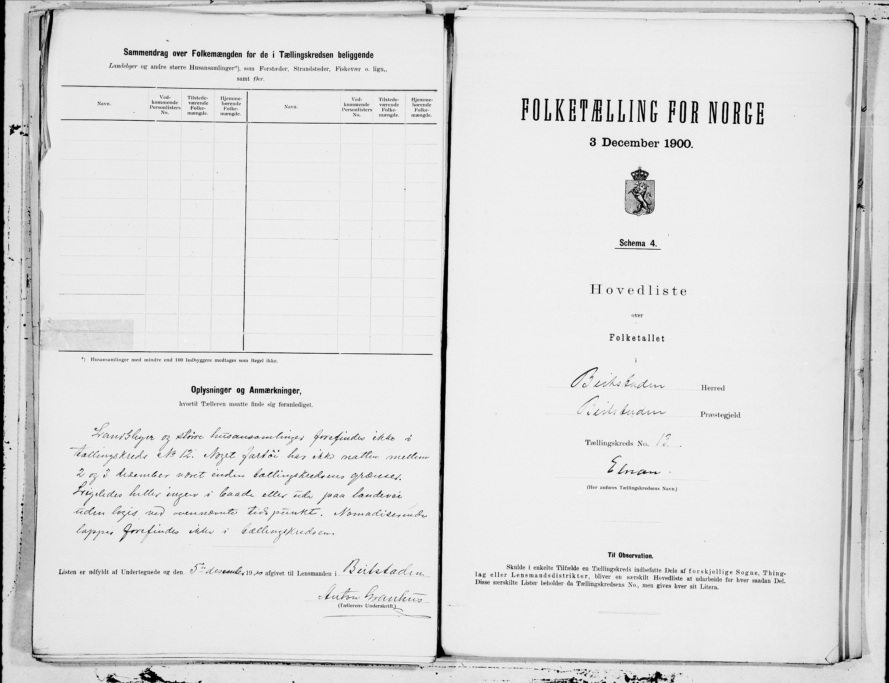 SAT, 1900 census for Beitstad, 1900, p. 26