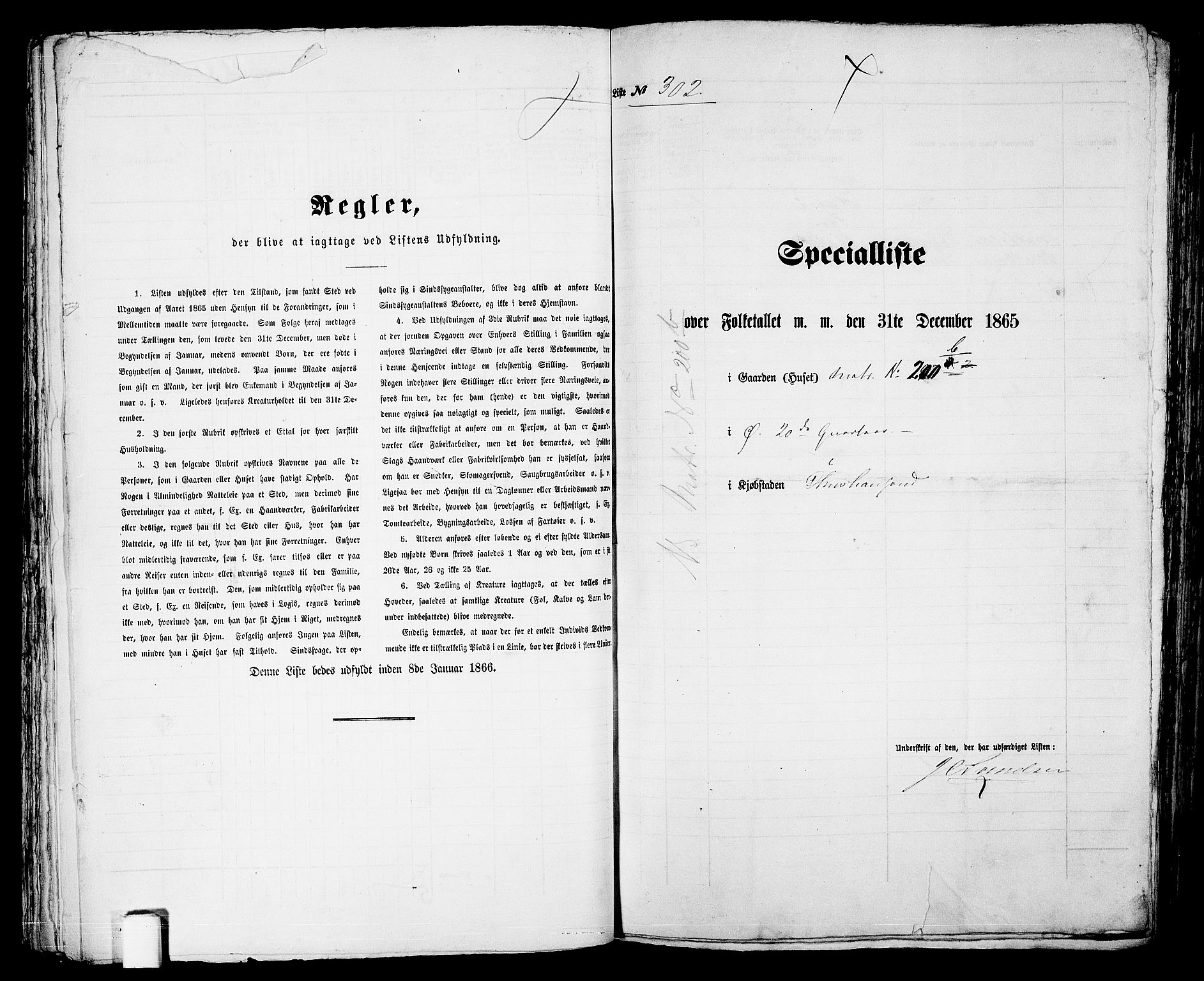 RA, 1865 census for Kristiansand, 1865, p. 626