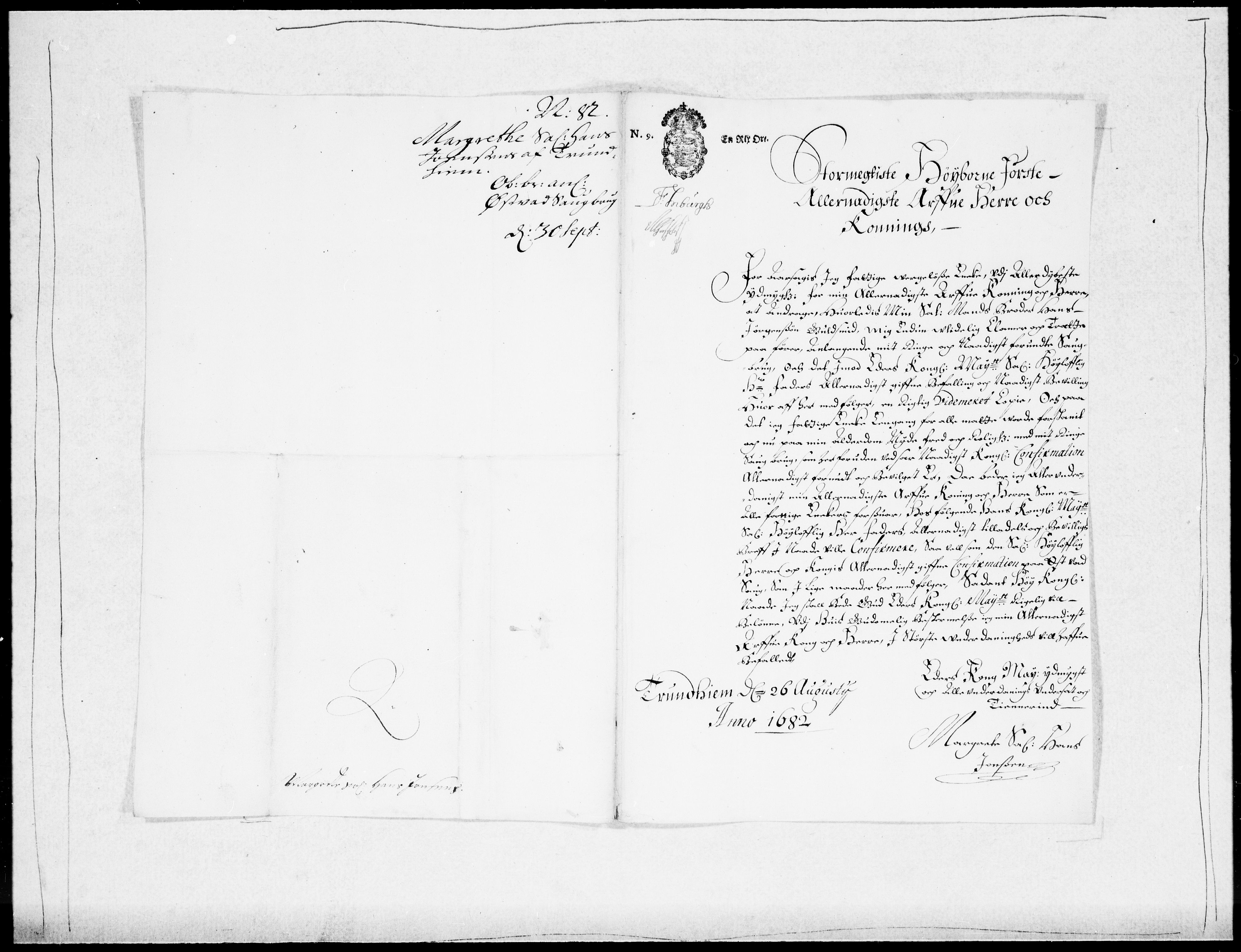 Danske Kanselli 1572-1799, AV/RA-EA-3023/F/Fc/Fcc/Fcca/L0035: Norske innlegg 1572-1799, 1682-1683, p. 208