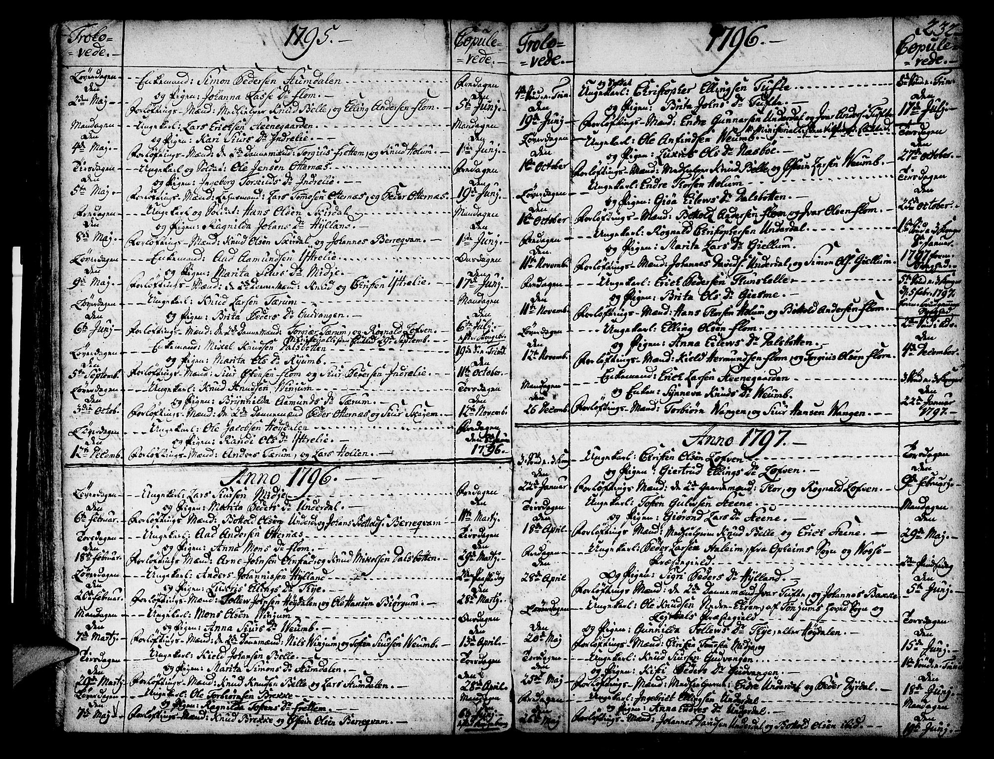 Aurland sokneprestembete, SAB/A-99937/H/Ha/Haa/L0004: Parish register (official) no. A 4, 1756-1801, p. 232