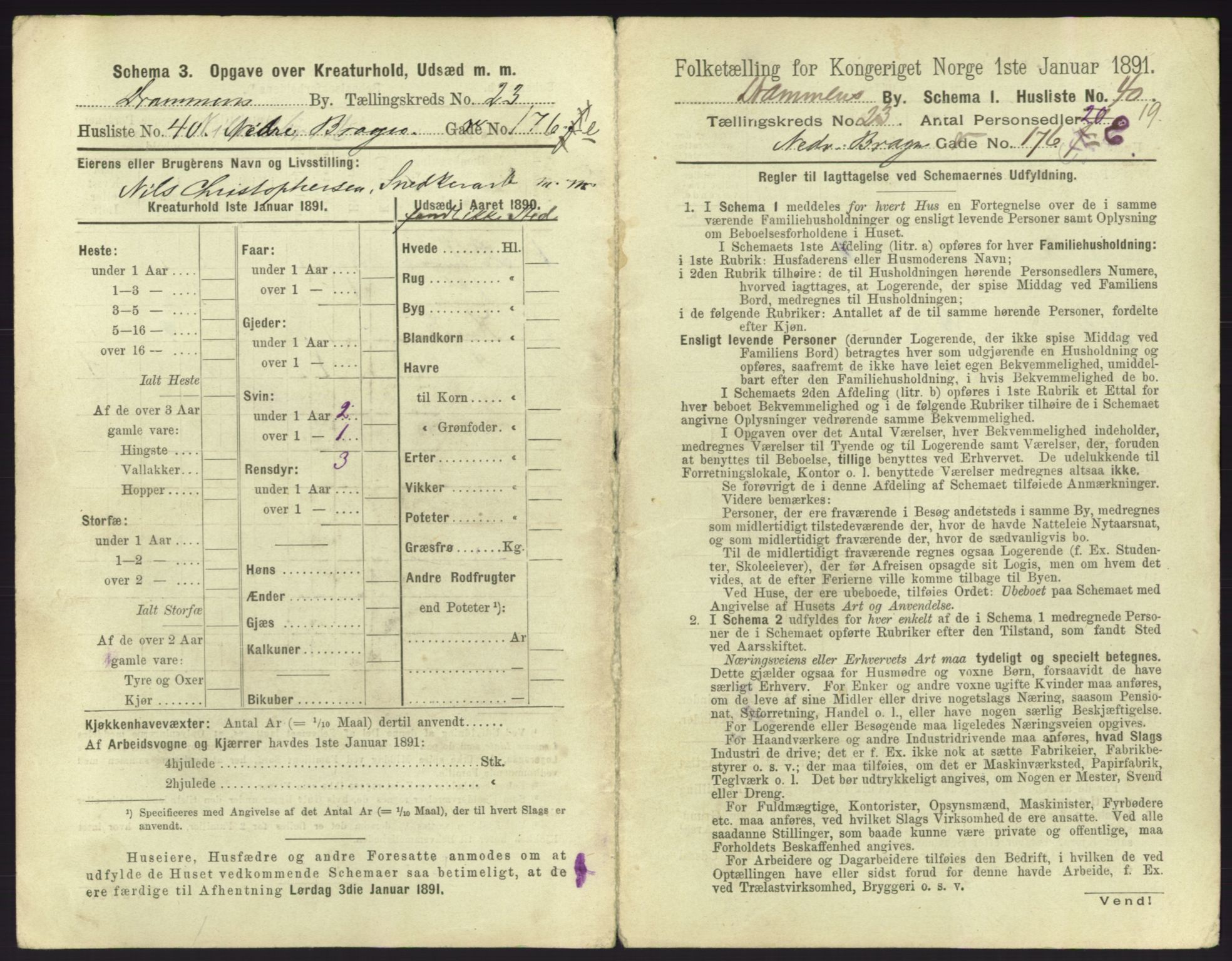 RA, 1891 census for 0602 Drammen, 1891, p. 1987