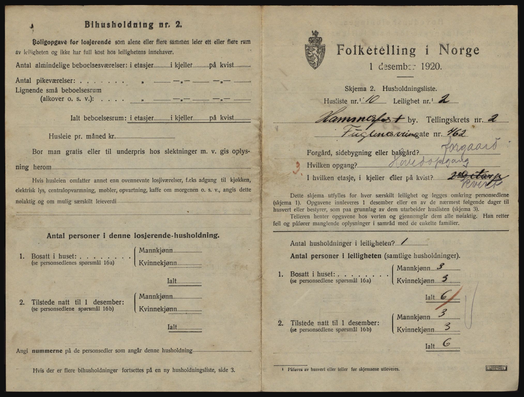 SATØ, 1920 census for Hammerfest, 1920, p. 1914