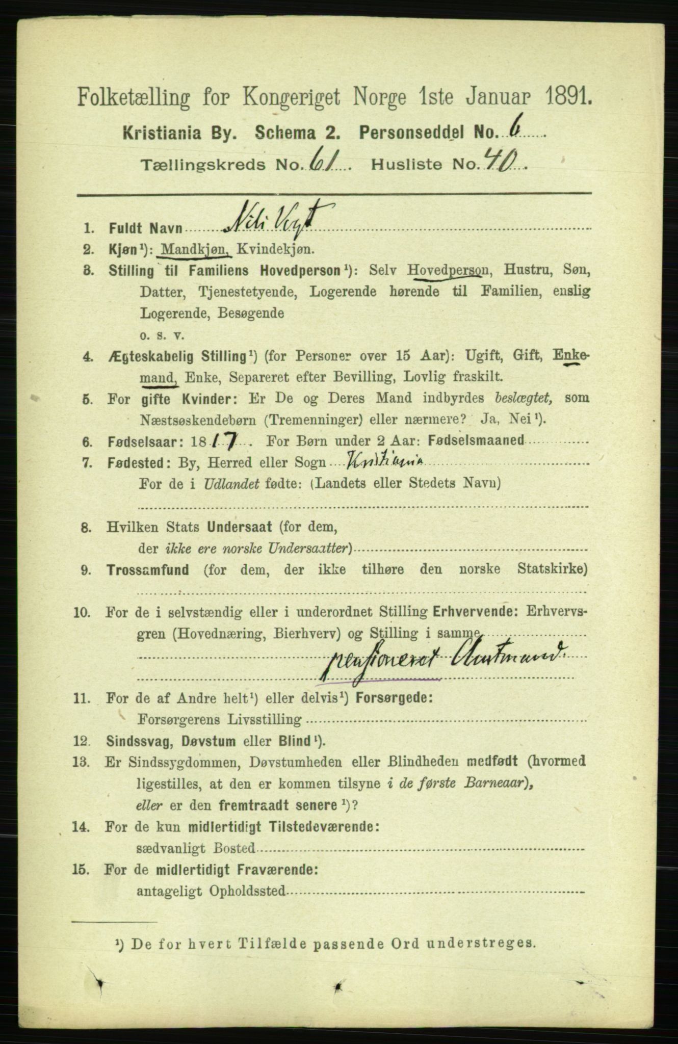 RA, 1891 census for 0301 Kristiania, 1891, p. 32943