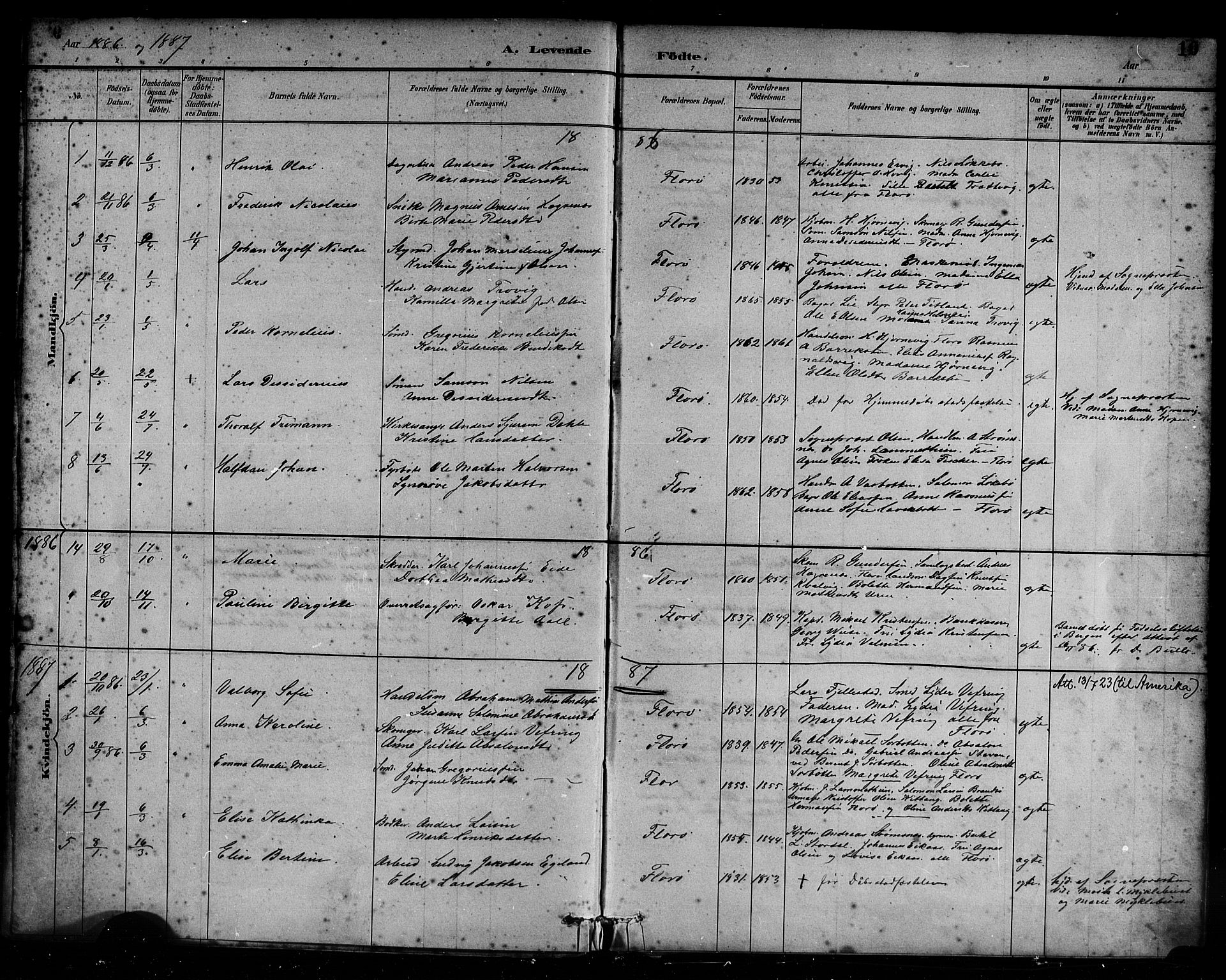 Kinn sokneprestembete, SAB/A-80801/H/Haa/Haac/L0001: Parish register (official) no. C 1, 1883-1894, p. 10