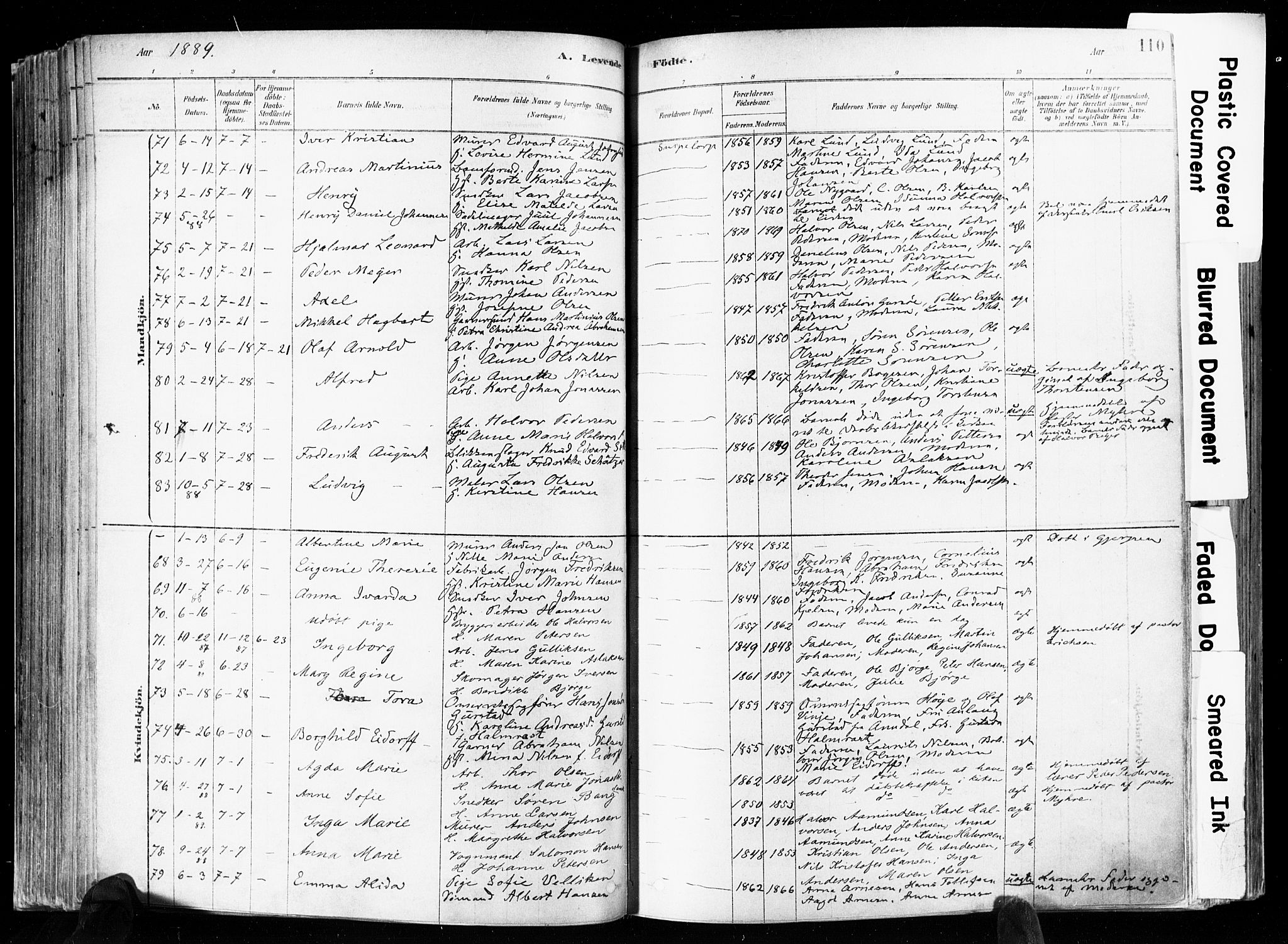 Skien kirkebøker, SAKO/A-302/F/Fa/L0009: Parish register (official) no. 9, 1878-1890, p. 110