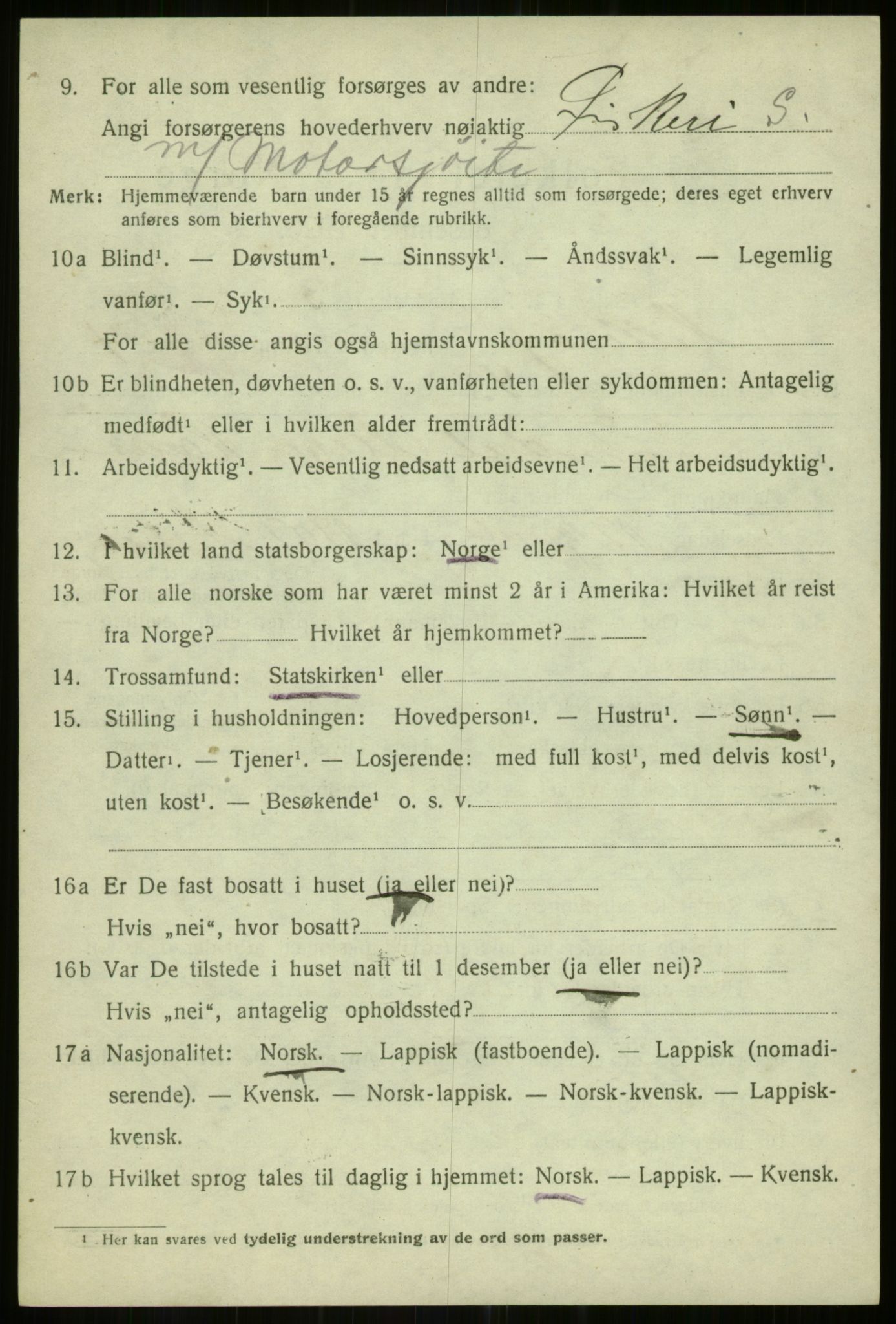 SATØ, 1920 census for Hillesøy, 1920, p. 2520