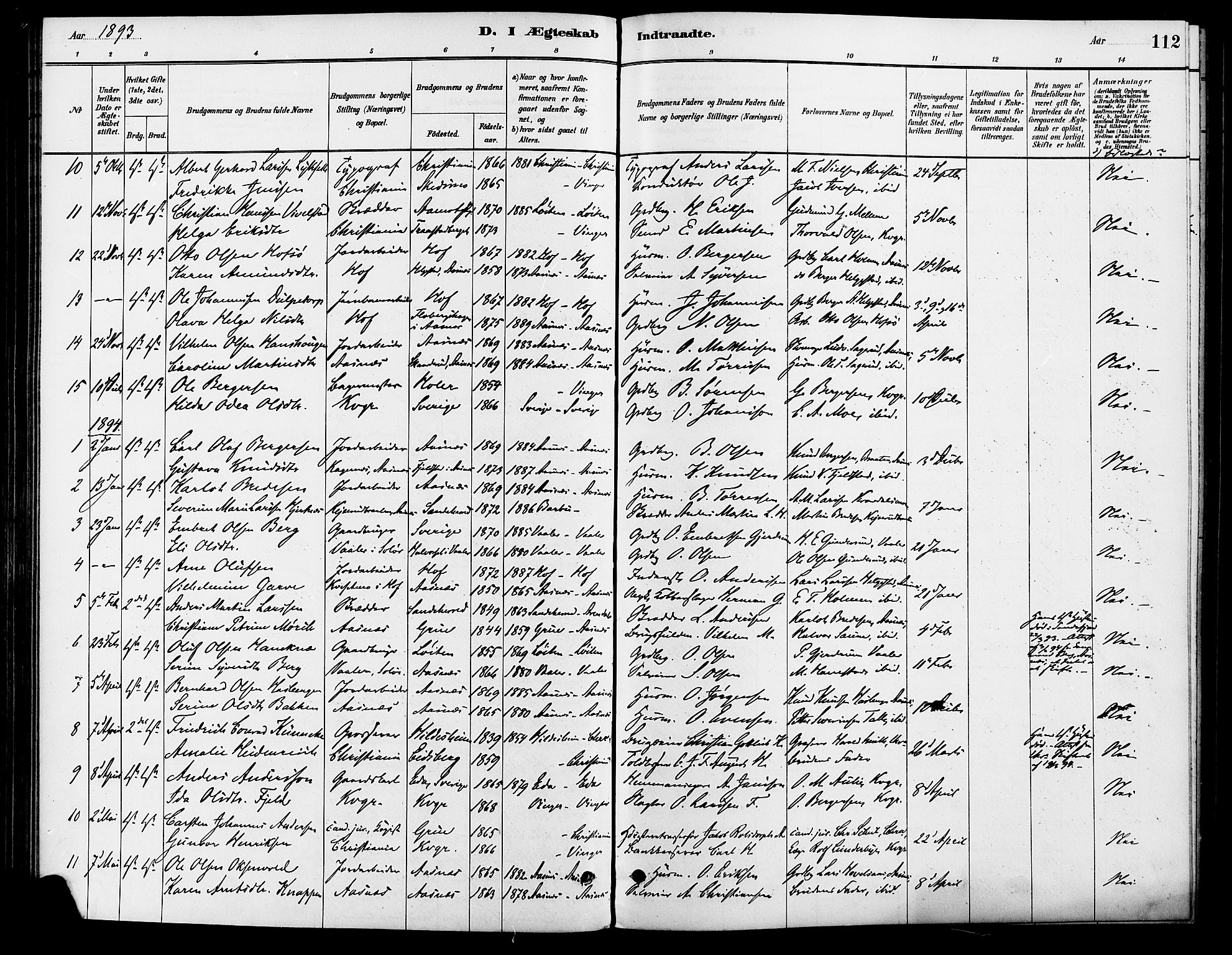Vinger prestekontor, SAH/PREST-024/H/Ha/Haa/L0013: Parish register (official) no. 13, 1881-1897, p. 112