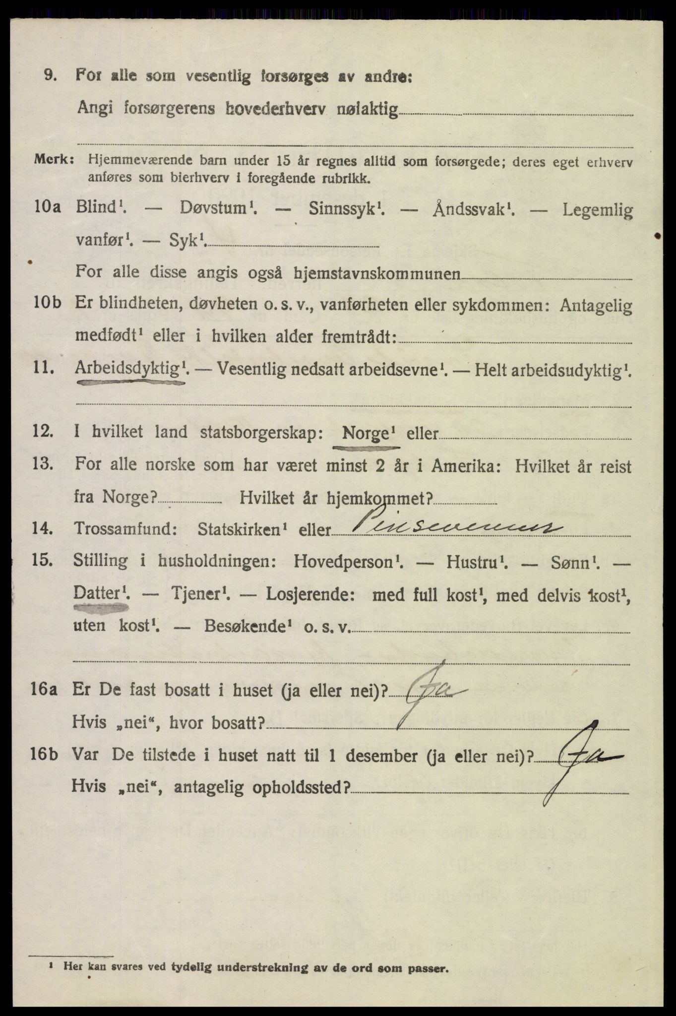 SAH, 1920 census for Tolga, 1920, p. 5748