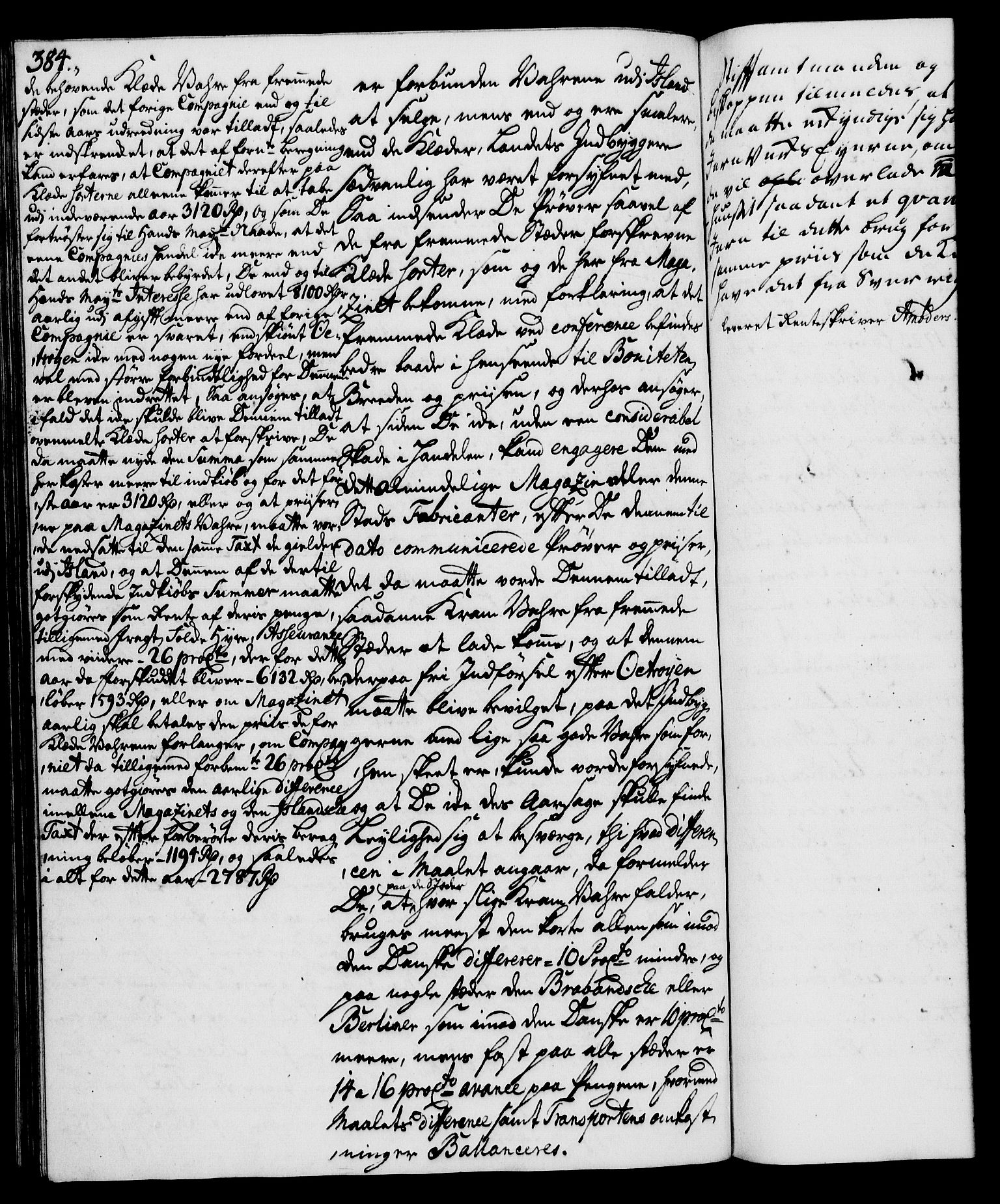 Rentekammeret, Kammerkanselliet, RA/EA-3111/G/Gh/Gha/L0024: Norsk ekstraktmemorialprotokoll (merket RK 53.69), 1742-1743, p. 384