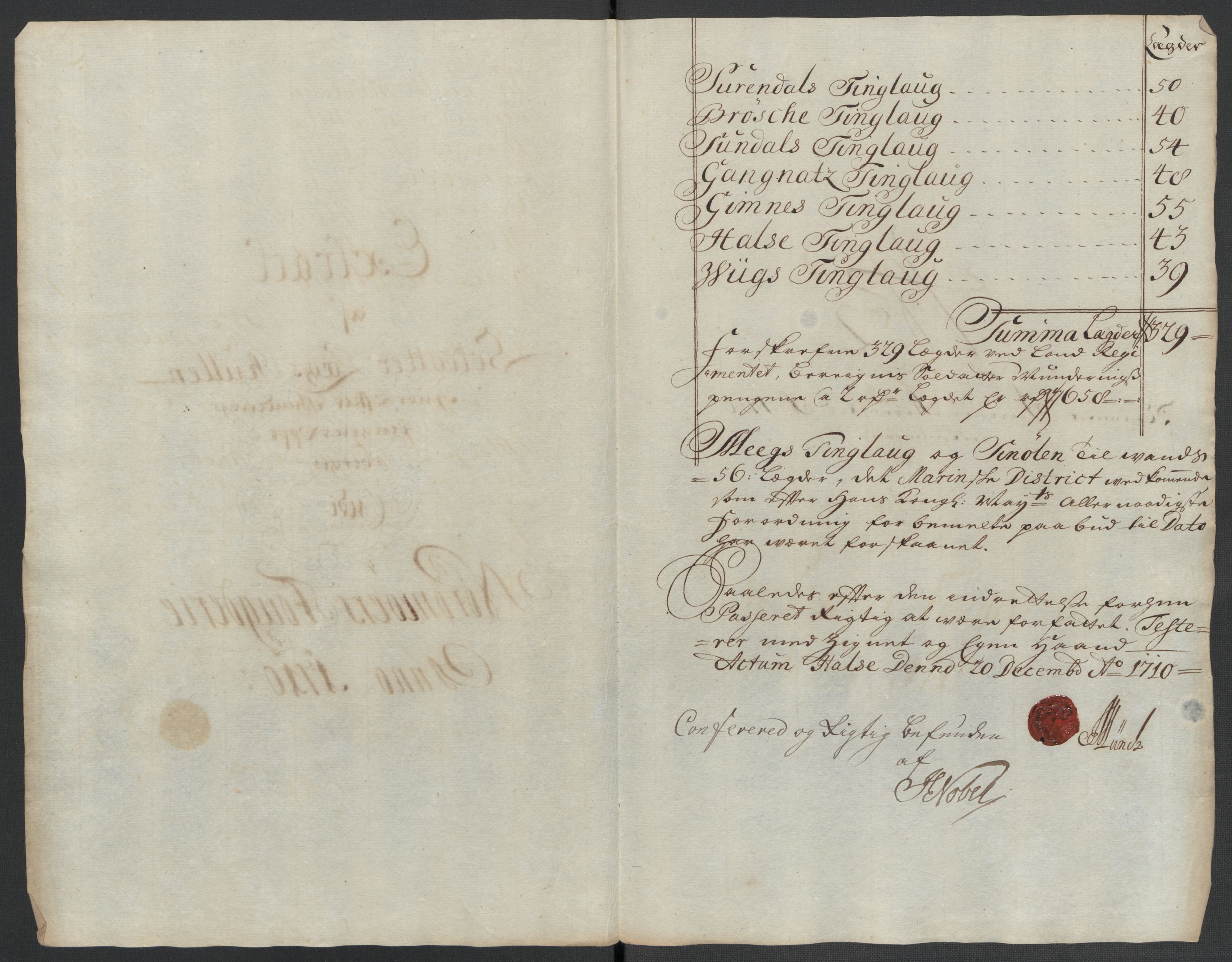 Rentekammeret inntil 1814, Reviderte regnskaper, Fogderegnskap, RA/EA-4092/R56/L3744: Fogderegnskap Nordmøre, 1709-1710, p. 250
