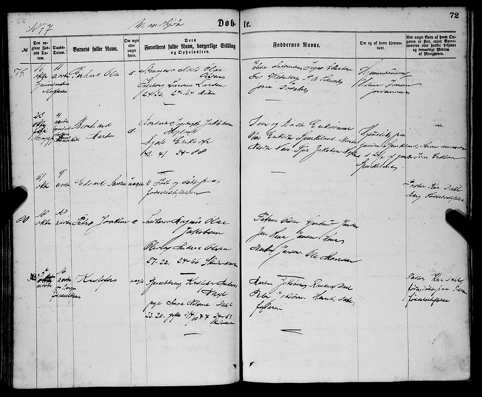 Sandviken Sokneprestembete, AV/SAB-A-77601/H/Ha/L0001: Parish register (official) no. A 1, 1867-1877, p. 72