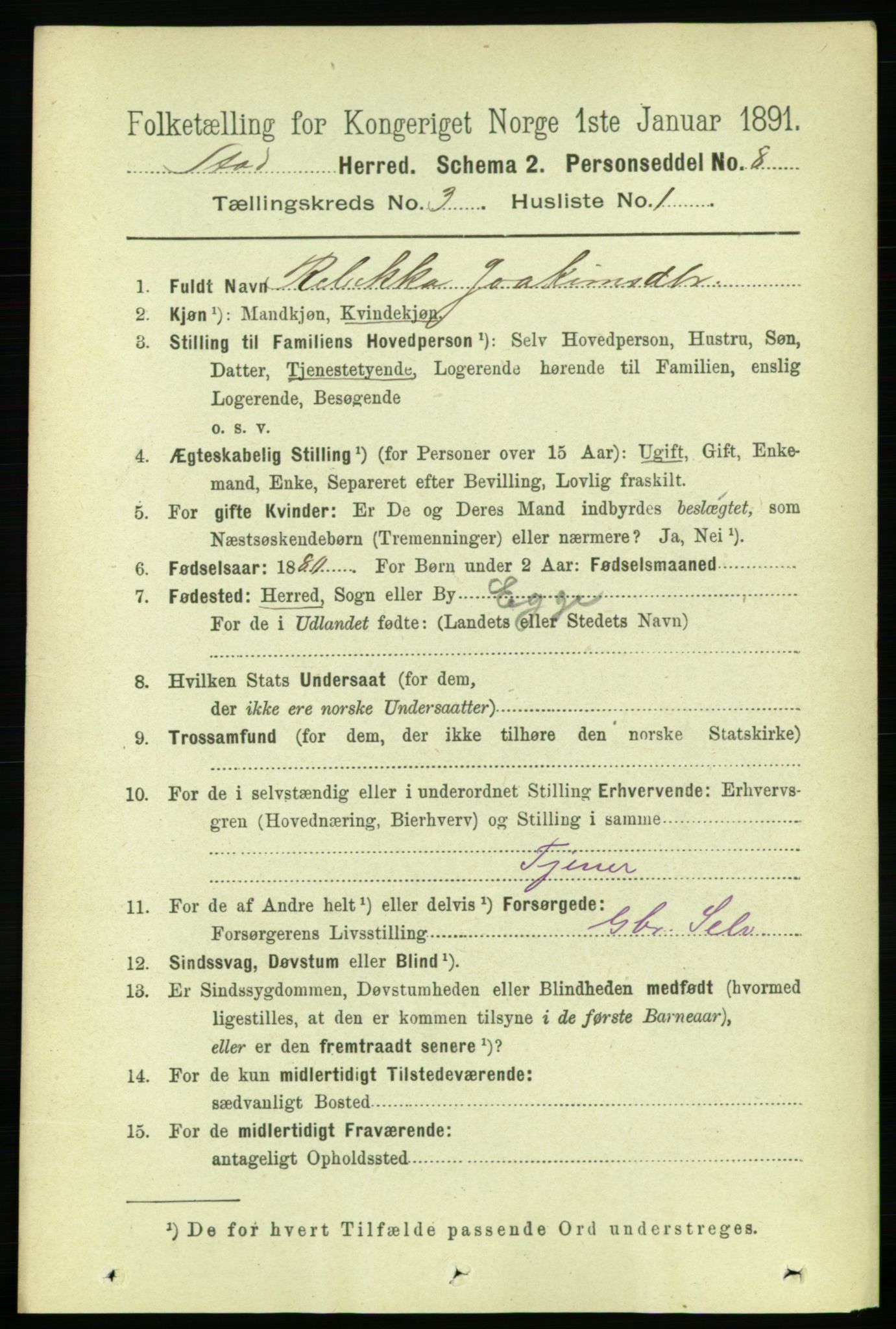 RA, 1891 census for 1734 Stod, 1891, p. 1325