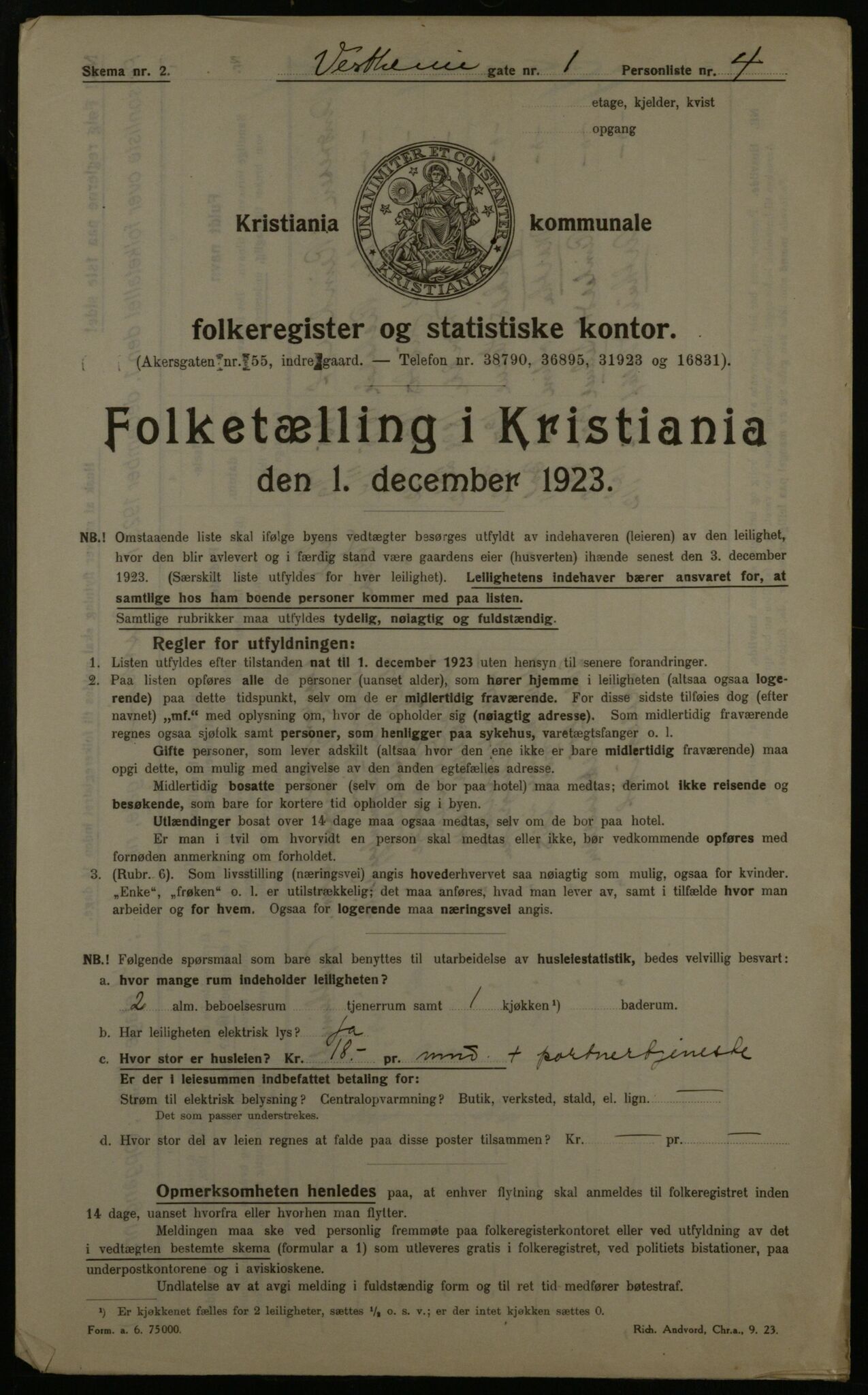 OBA, Municipal Census 1923 for Kristiania, 1923, p. 135266