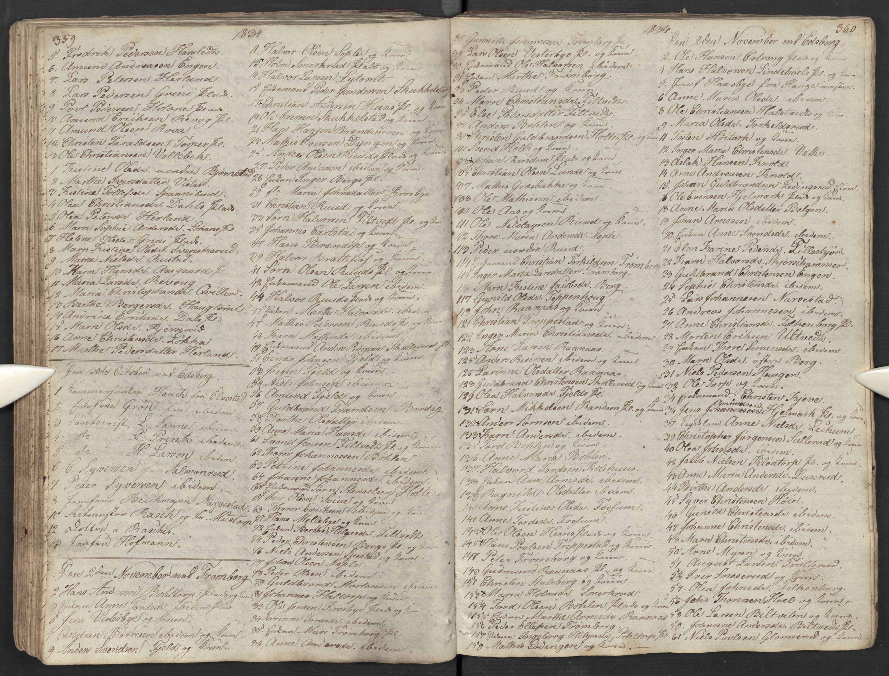 Eidsberg prestekontor Kirkebøker, AV/SAO-A-10905/M/Ma/L0002: Communicants register no. I 2, 1821-1841, p. 359-360