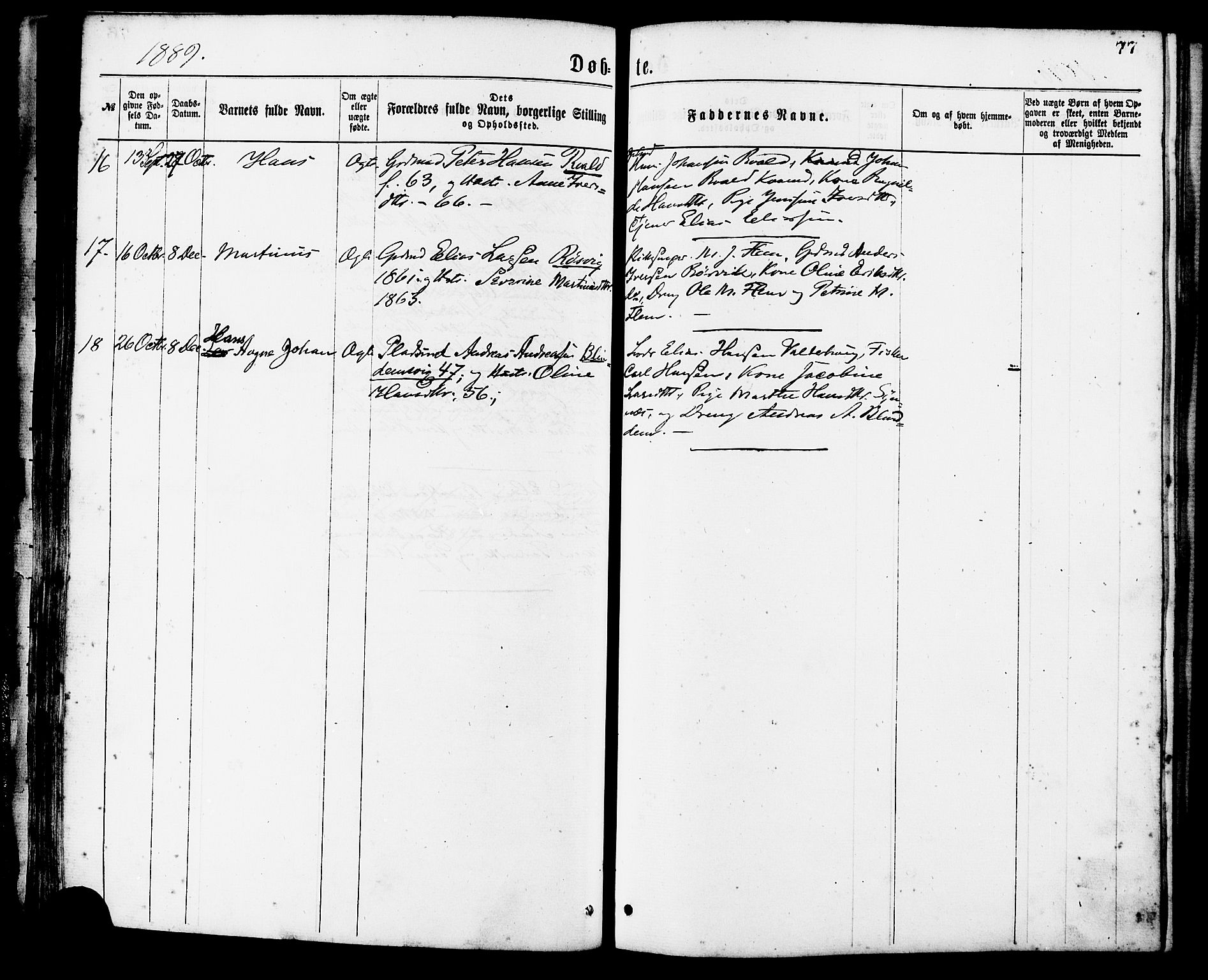 Ministerialprotokoller, klokkerbøker og fødselsregistre - Møre og Romsdal, AV/SAT-A-1454/537/L0519: Parish register (official) no. 537A03, 1876-1889, p. 77