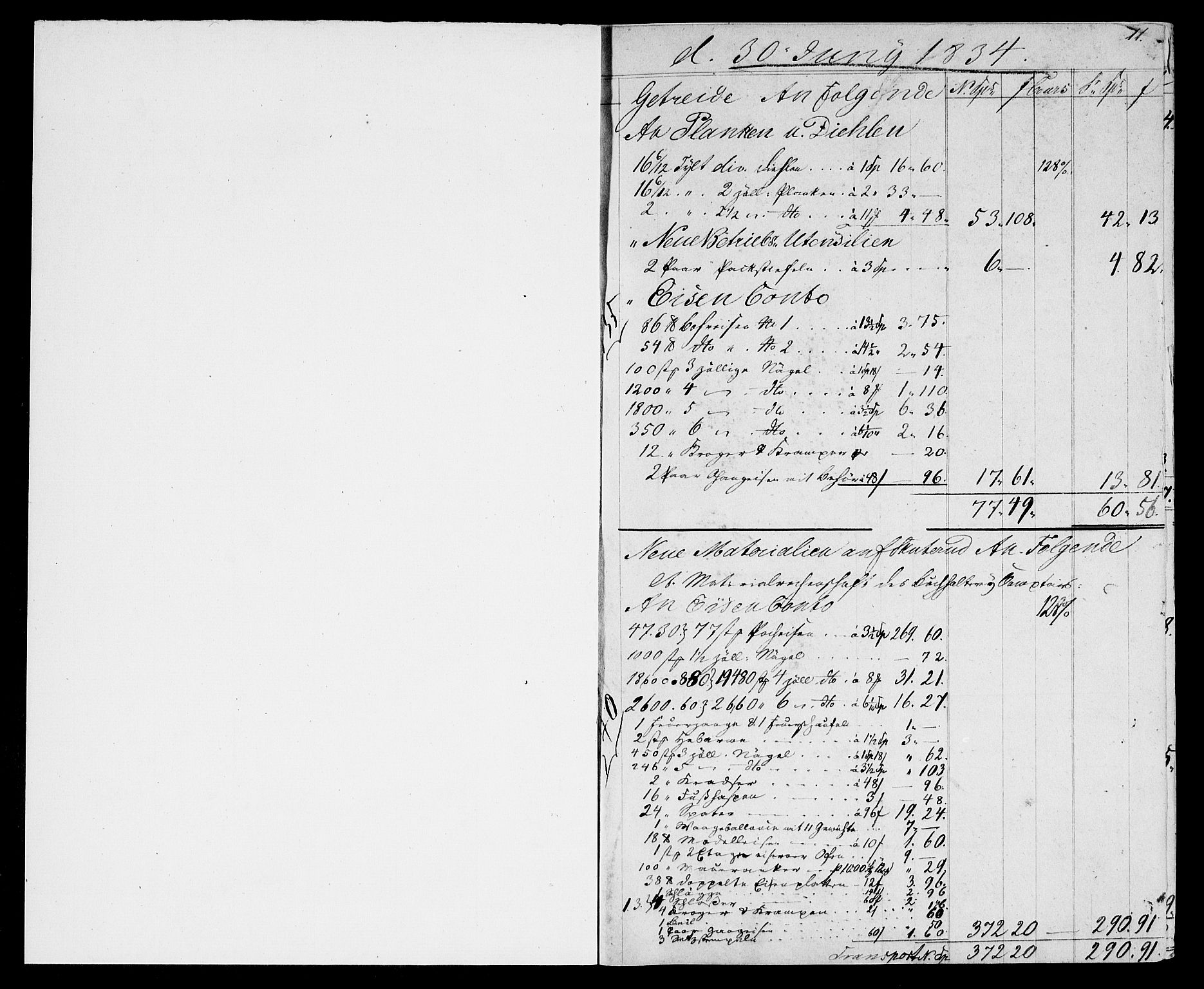 Modums Blaafarveværk, RA/PA-0157/G/Gd/Gda/L0171/0001: -- / Kreditt-journal, 1834-1838, p. 2