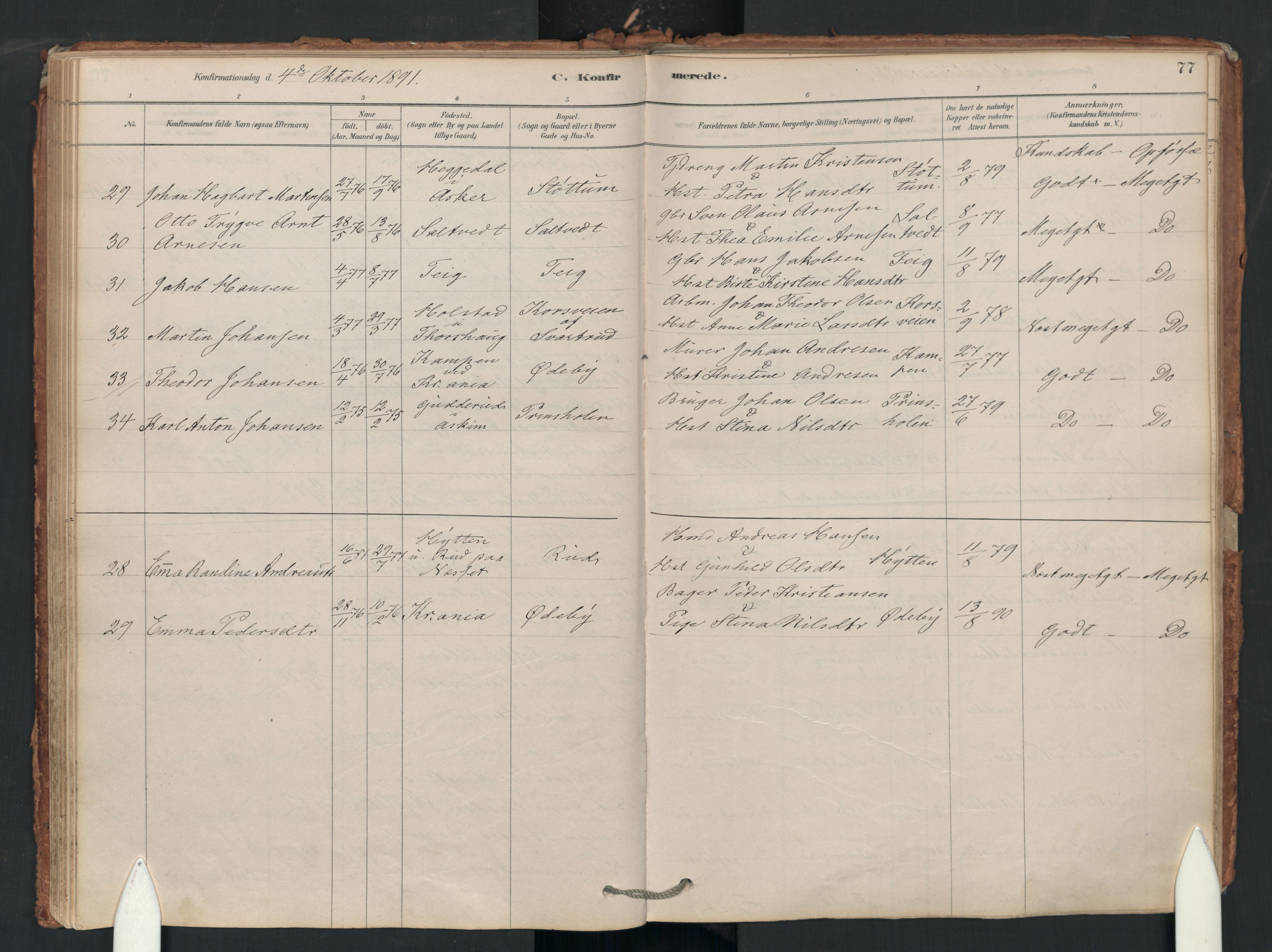 Enebakk prestekontor Kirkebøker, SAO/A-10171c/F/Fa/L0018: Parish register (official) no. I 18, 1877-1930, p. 77