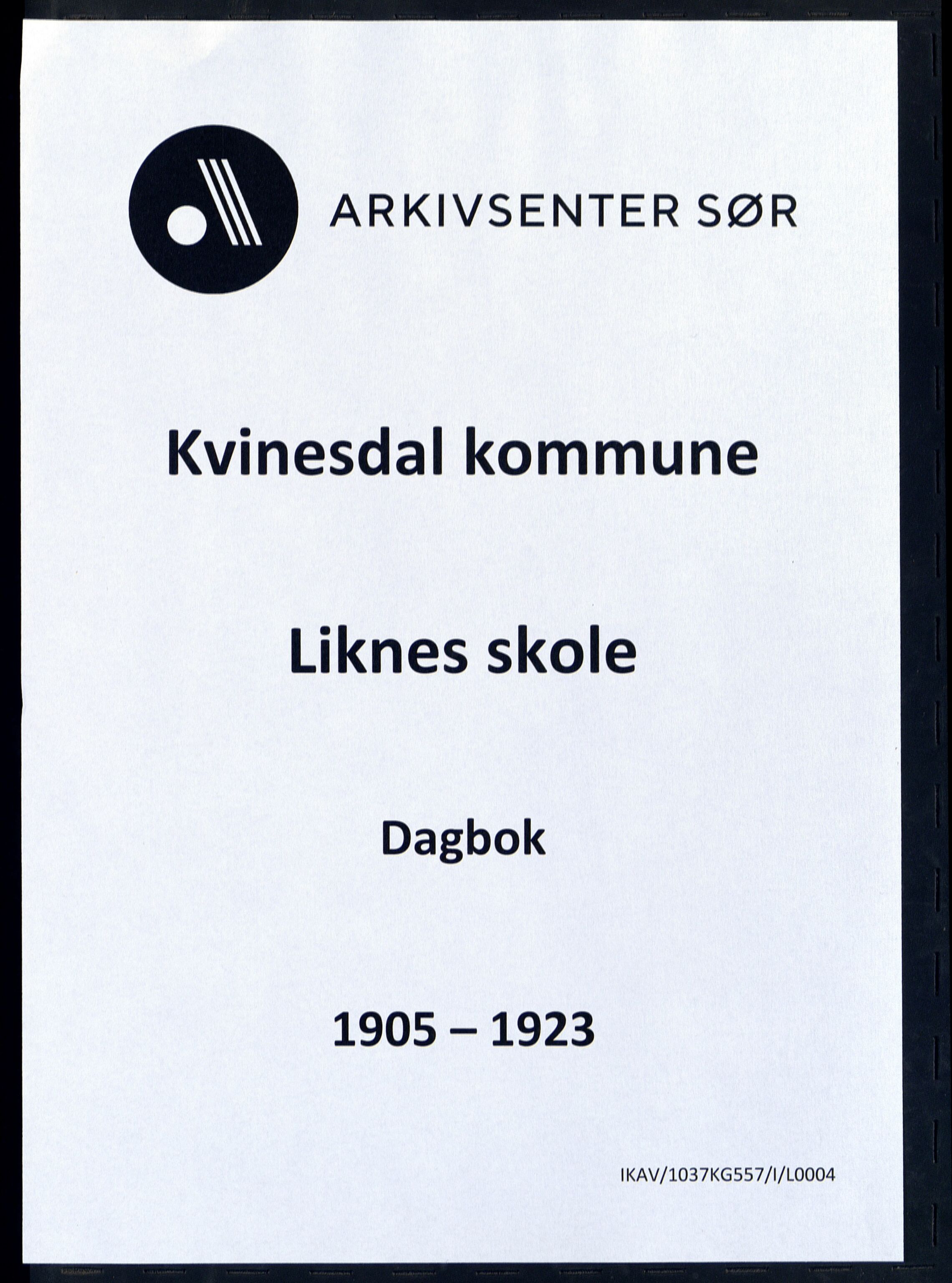 Kvinesdal kommune - Liknes Skole, ARKSOR/1037KG557/I/L0004: Dagbok, 1905-1923