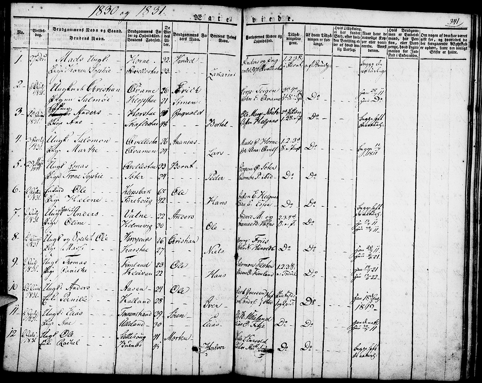 Førde sokneprestembete, SAB/A-79901/H/Haa/Haaa/L0006: Parish register (official) no. A 6, 1821-1842, p. 341